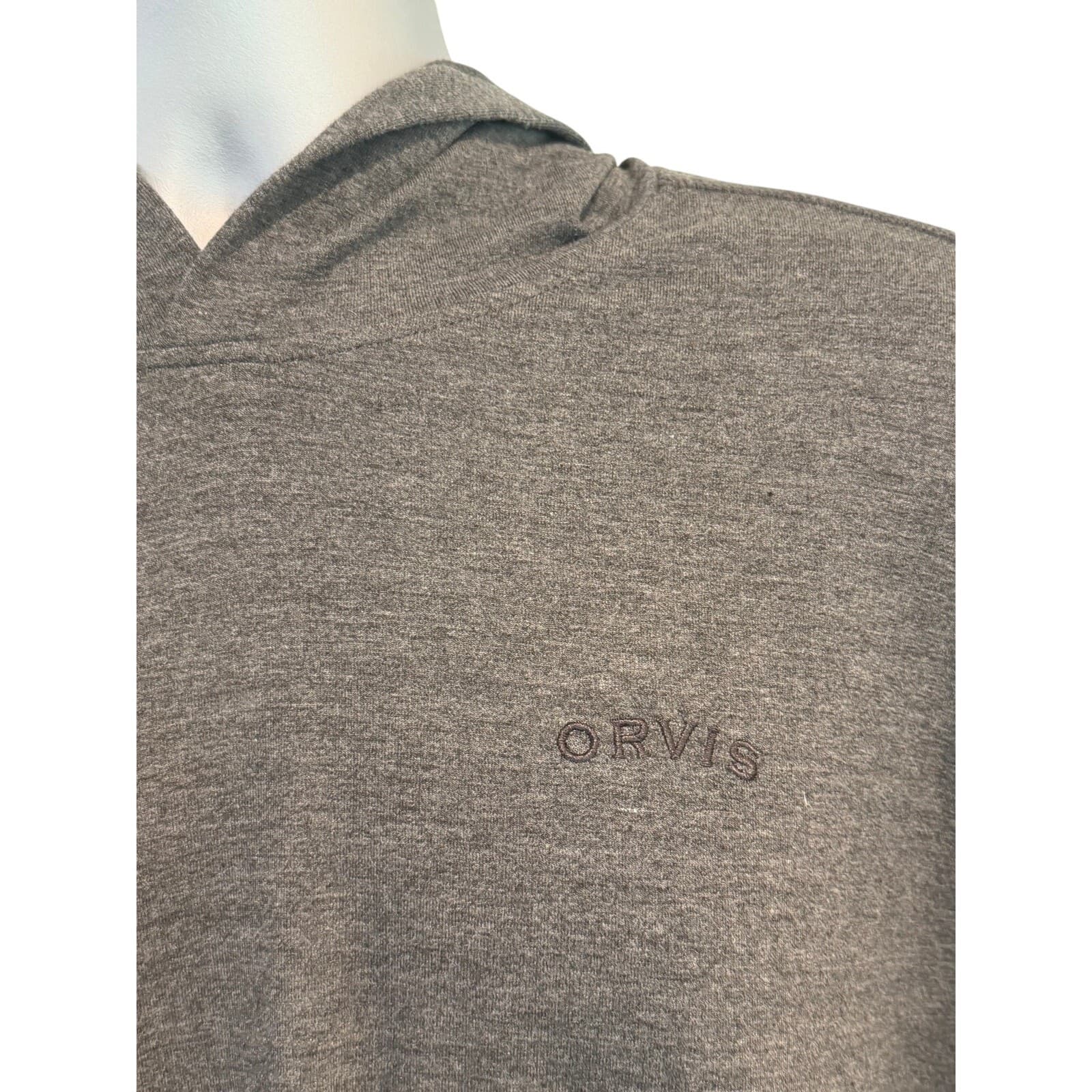 Orvis Men's XXL Gray Performance Hooded Long Sleeve Pullover Shirt Stretch - Thumbnail 2