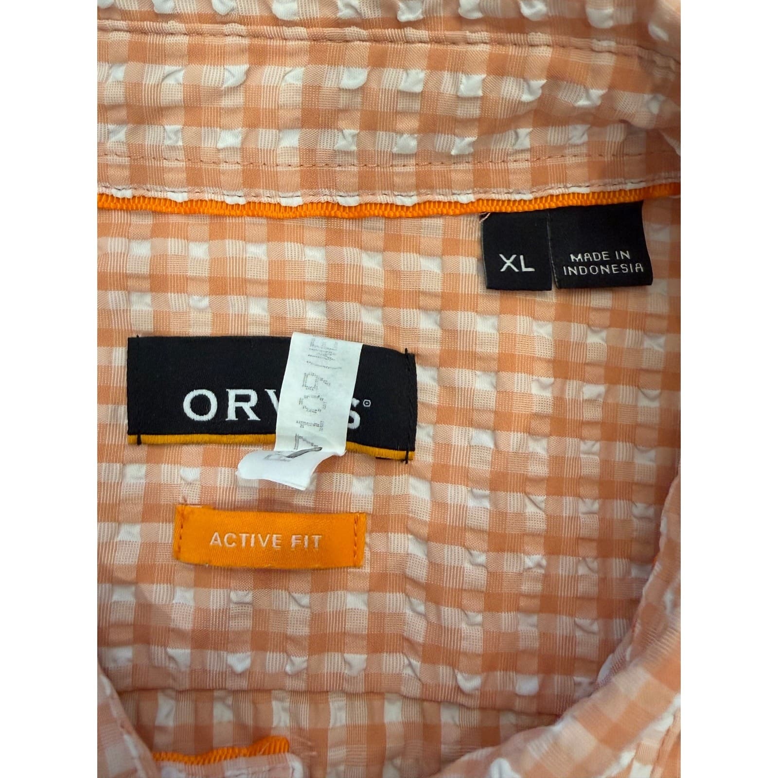 Orvis Active Fit XL Peach Seersucker Fishing Shirt Long Sleeve Vented Outdoor - Thumbnail 7
