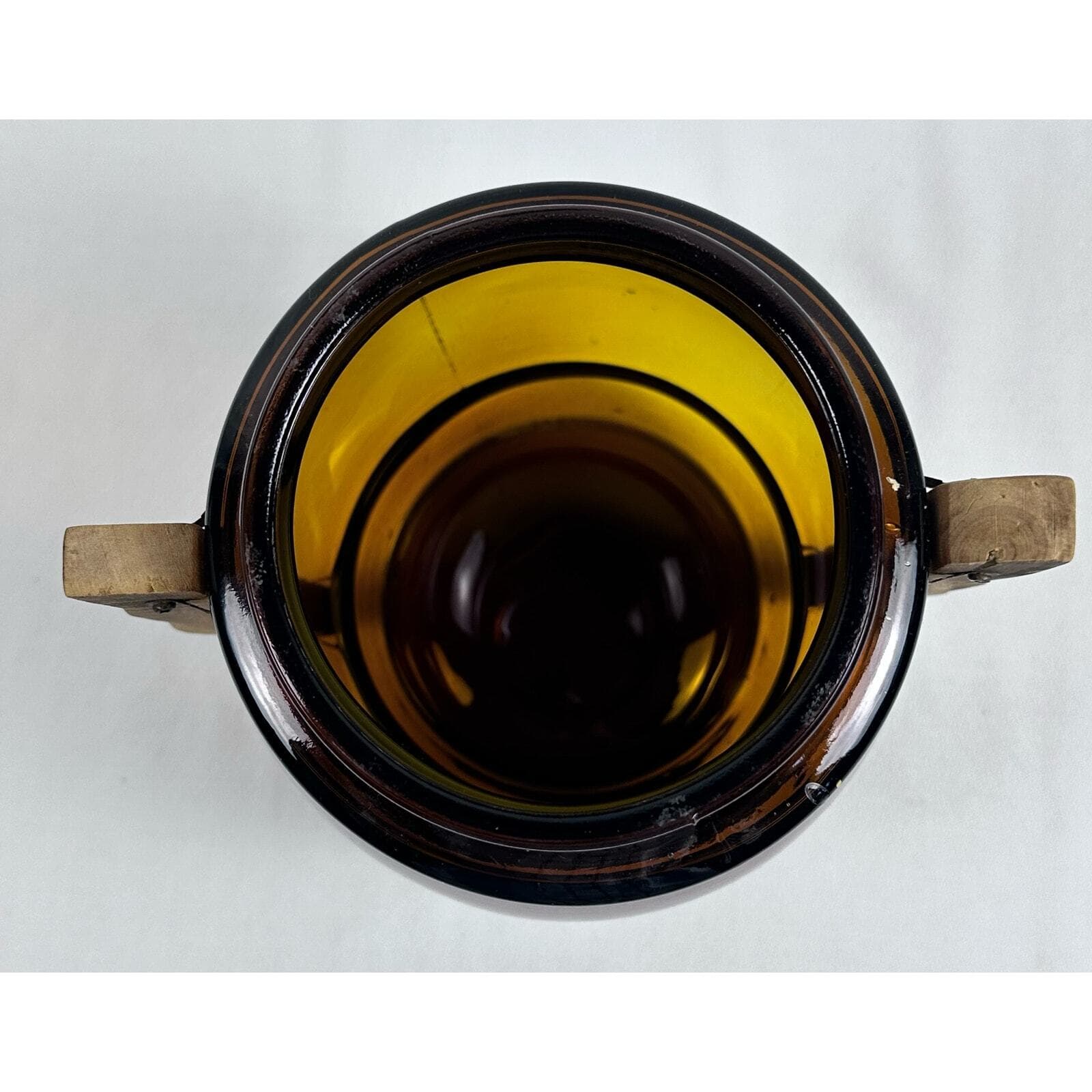 Brown Amber Snack Cookie Barrel Jar No lid Vintage - Thumbnail 5