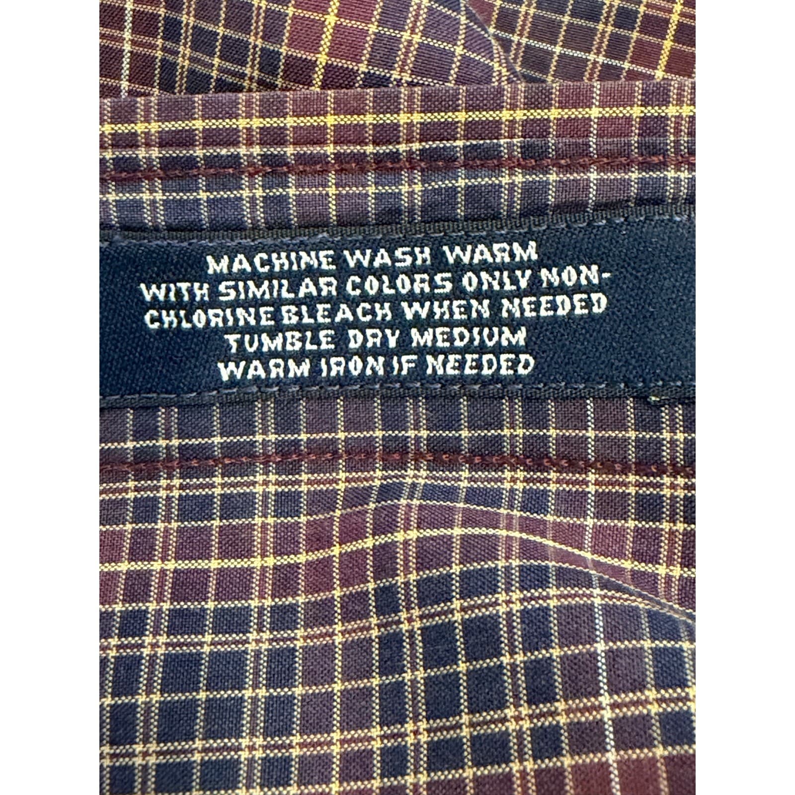 Daniel Cremieux Classics XL Burgundy Navy Plaid Button Shirt Fine Italian Fabric - Thumbnail 8