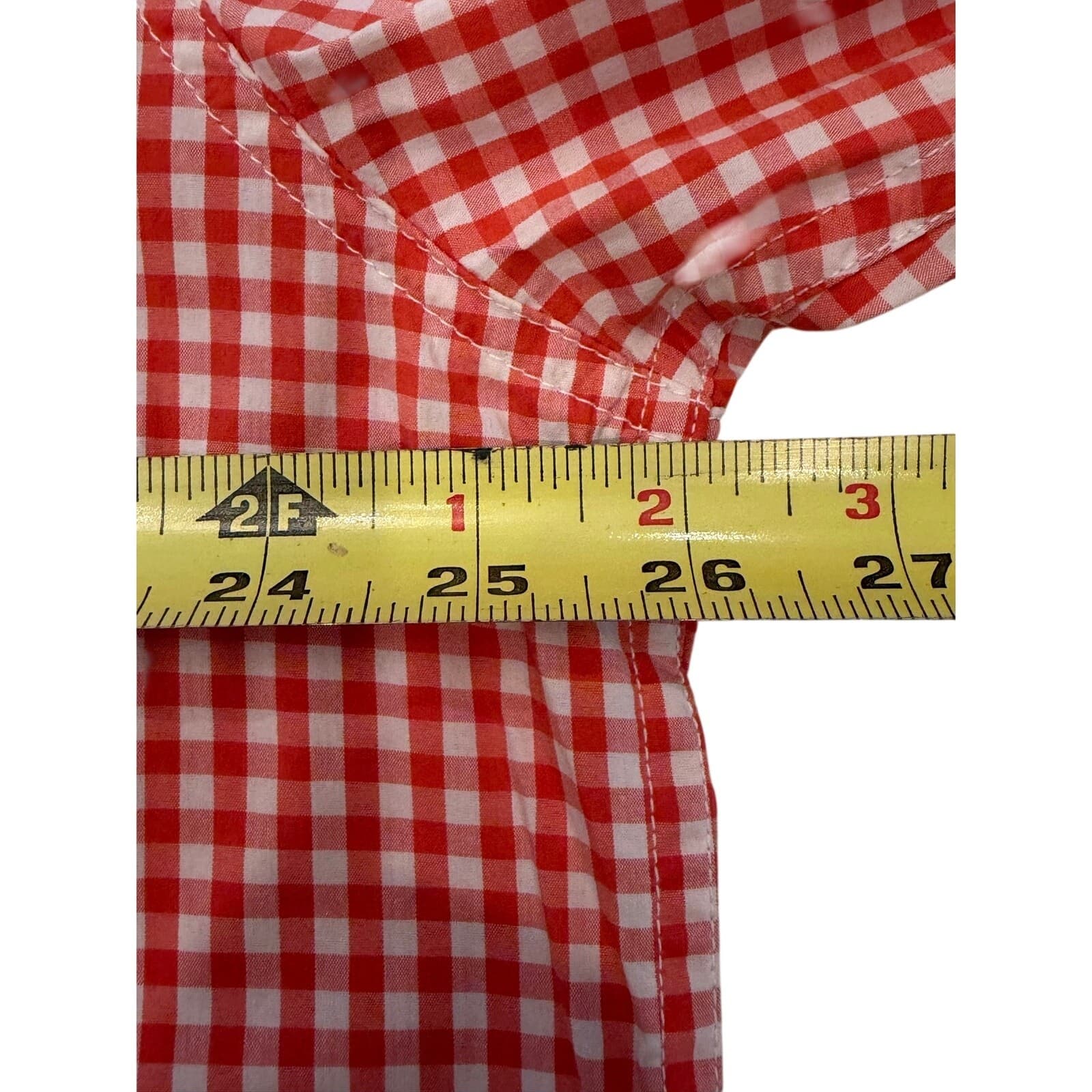 Orvis Active Fit XL Orange White Gingham Button Front Fishing Shirt Mens XL - Thumbnail 6