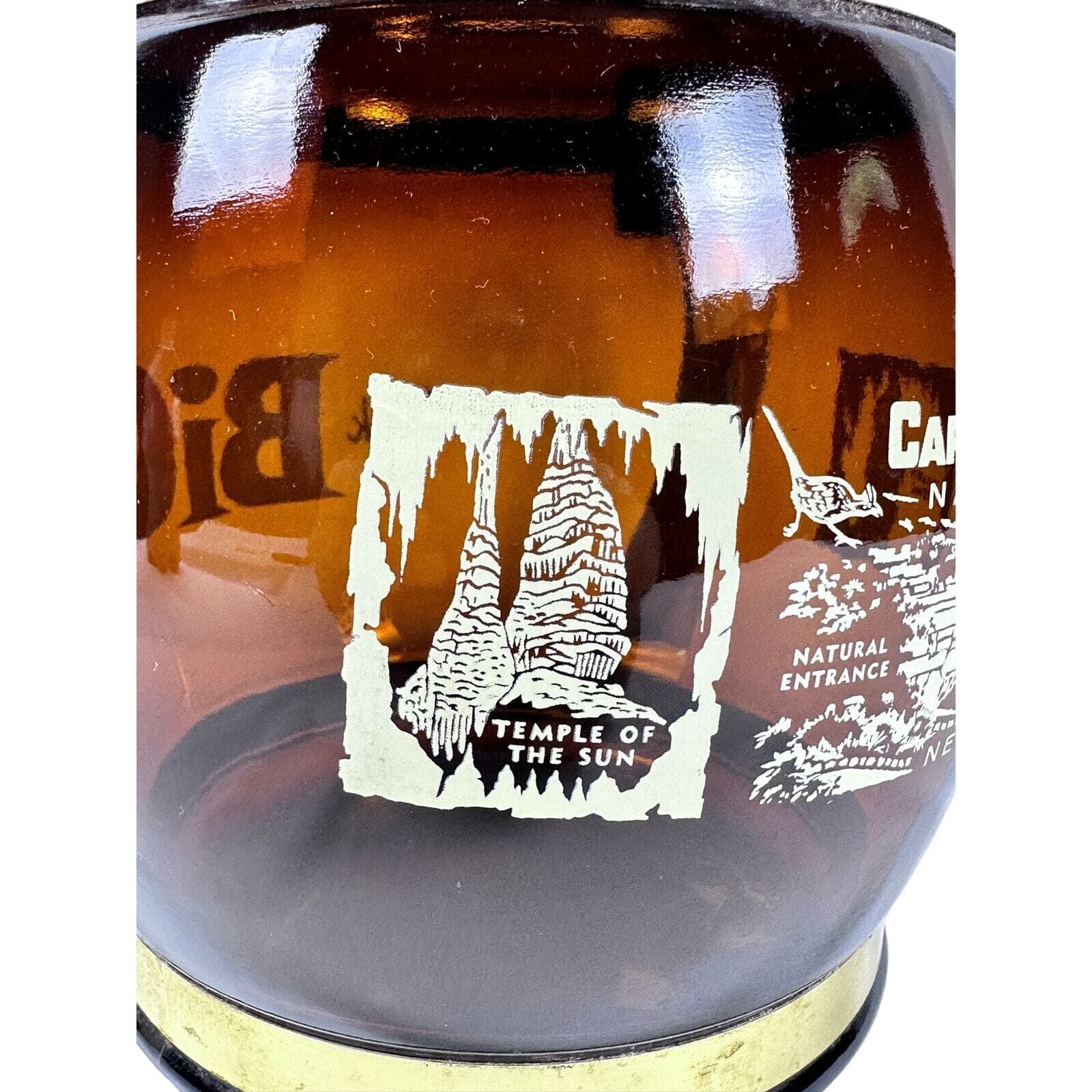 SiestaWare Amber/Brown “Think Big” Carlsbad caverns oversize Beer Stein Mug - Thumbnail 3