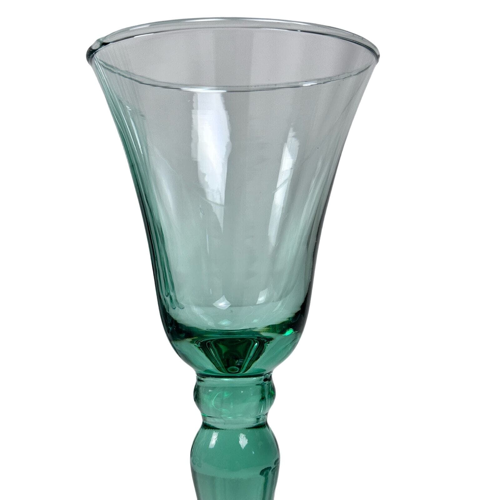 Mikasa Domain Green Glass Wine Goblets Vintage Rare Set of 10 Retired EX - Thumbnail 6