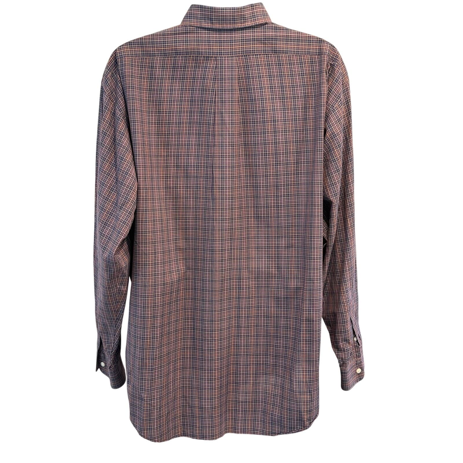 Daniel Cremieux Classics XL Burgundy Navy Plaid Button Shirt Fine Italian Fabric - Thumbnail 3