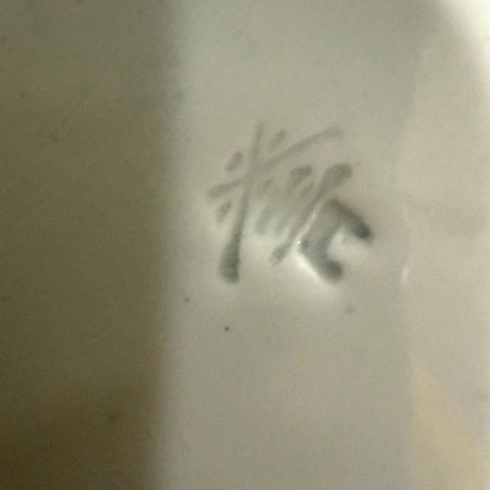 Antique Cauldon England Blue White Transferware Japonisme Floral Cabinet Plate - Thumbnail 7