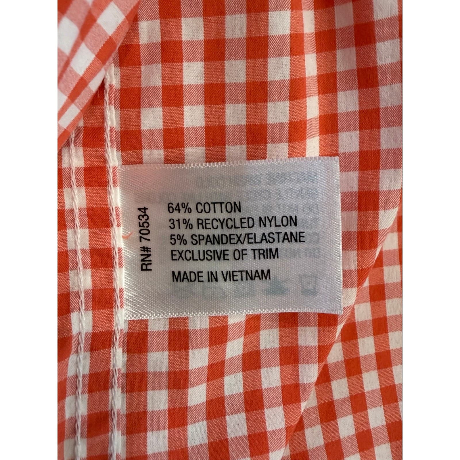 Orvis Active Fit XL Orange White Gingham Button Front Fishing Shirt Mens XL - Thumbnail 8