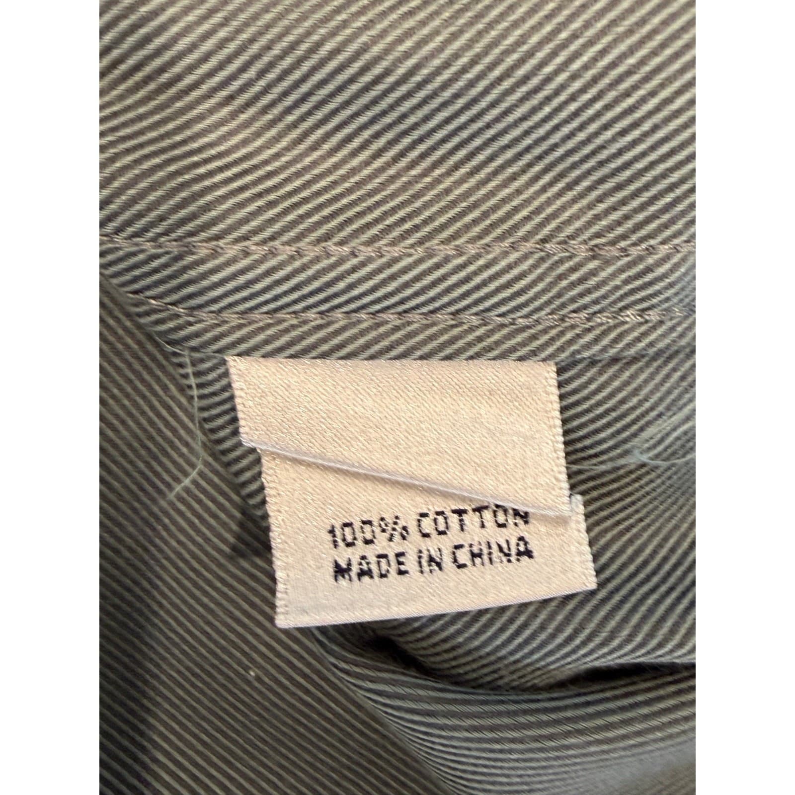 Turnbury XL Gray Twill Button Down Shirt Men's 100% Cotton Long Sleeve Pocket - Thumbnail 5
