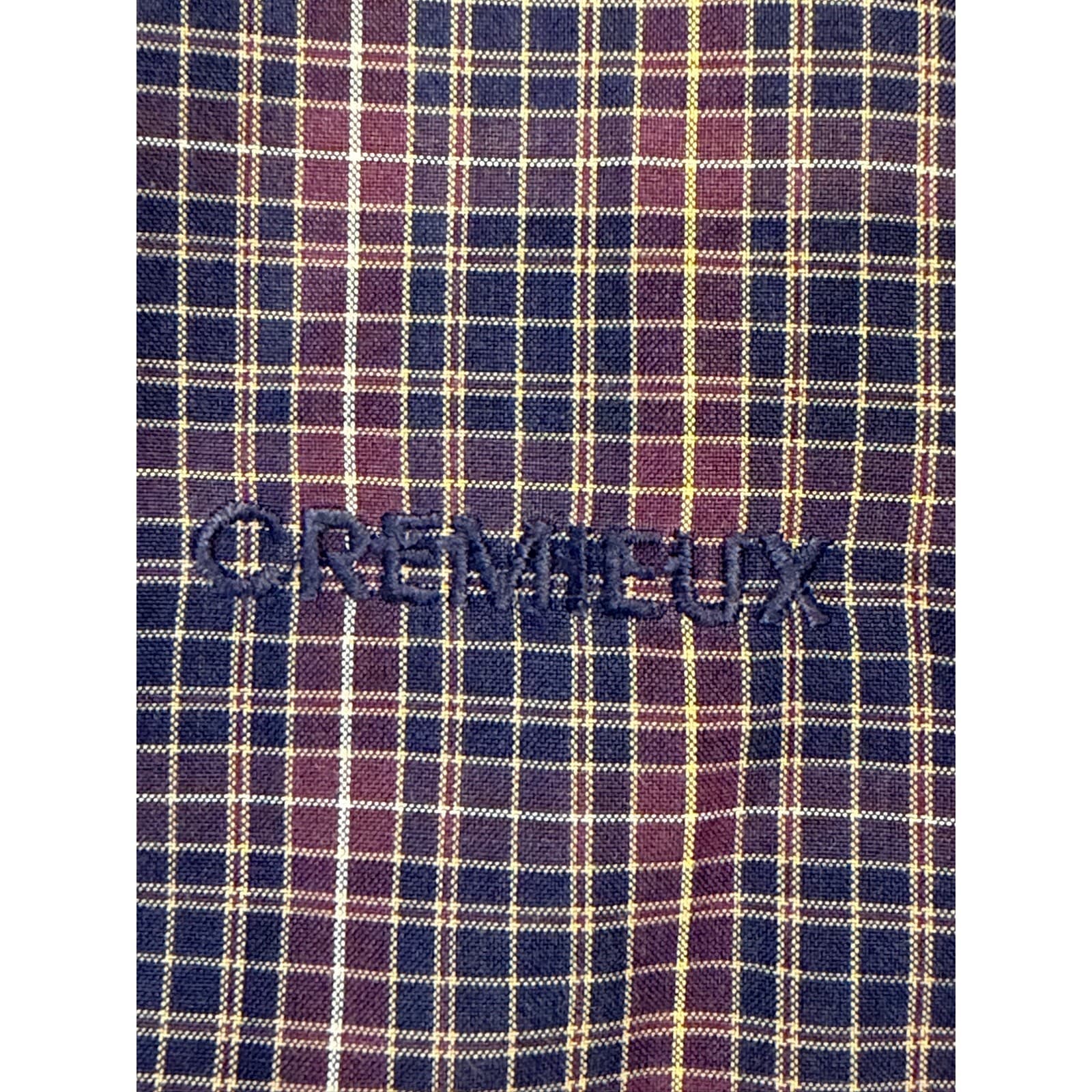 Daniel Cremieux Classics XL Burgundy Navy Plaid Button Shirt Fine Italian Fabric - Thumbnail 7
