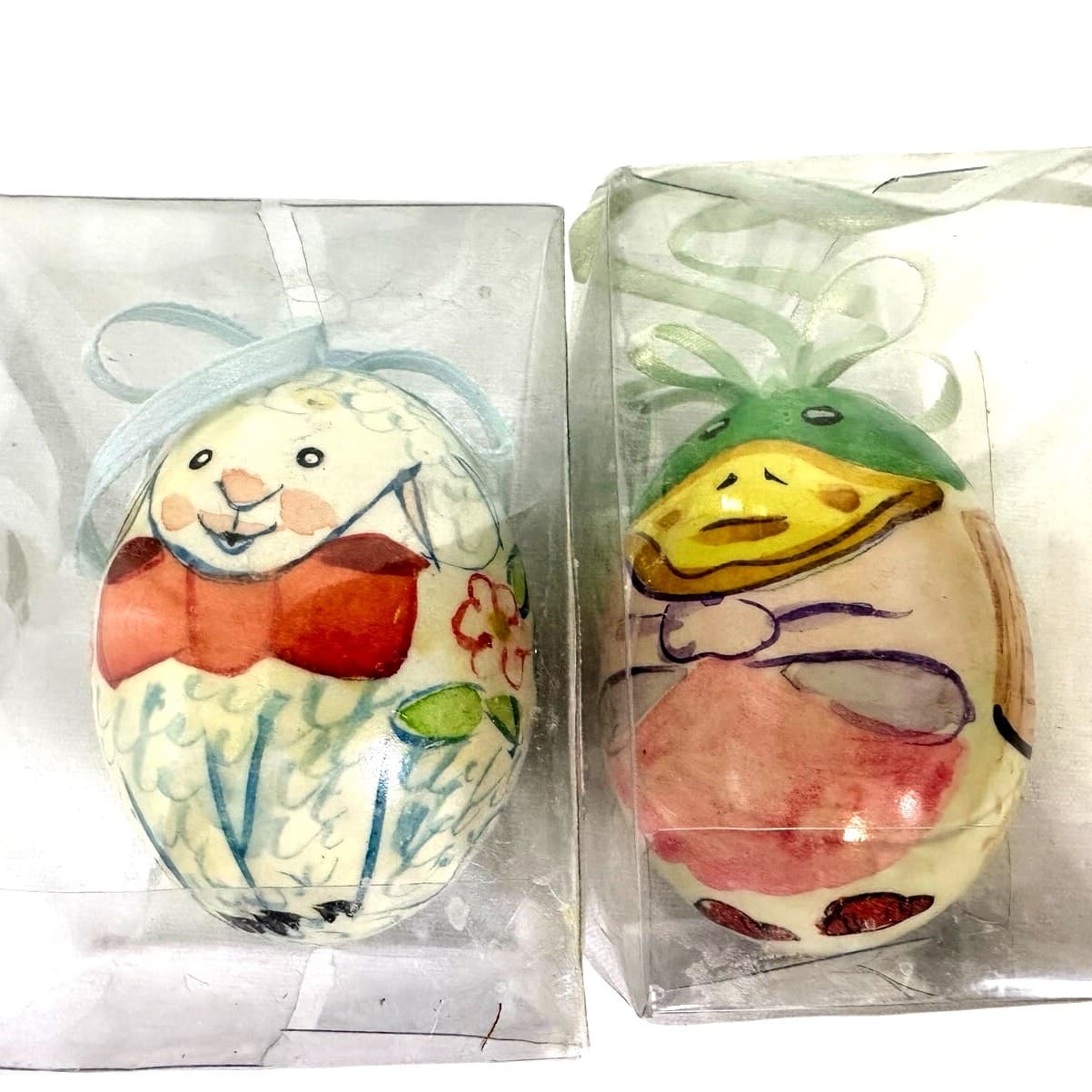 Lot of 5 Painted Animal Character Vintage Easter Eggs - Thumbnail 2