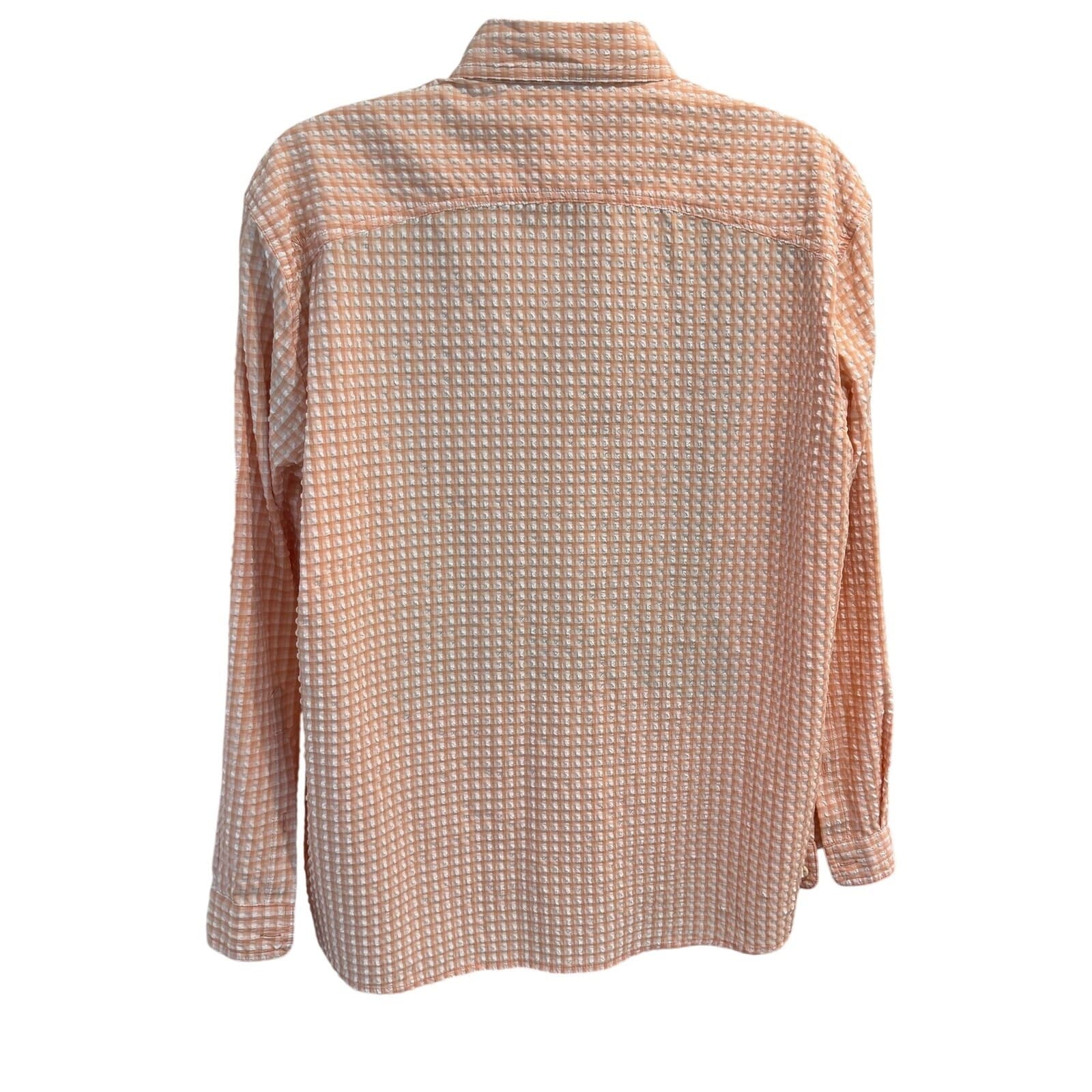 Orvis Active Fit XL Peach Seersucker Fishing Shirt Long Sleeve Vented Outdoor - Thumbnail 4