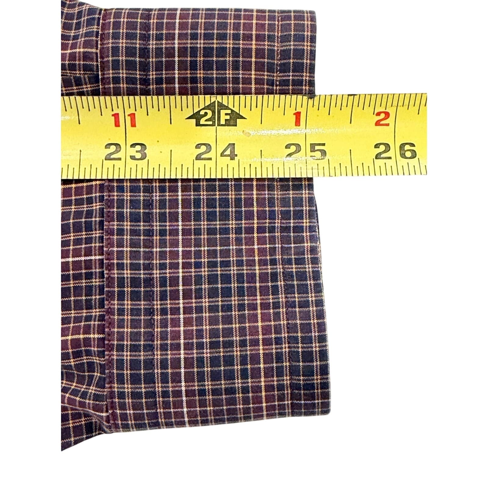 Daniel Cremieux Classics XL Burgundy Navy Plaid Button Shirt Fine Italian Fabric - Thumbnail 6
