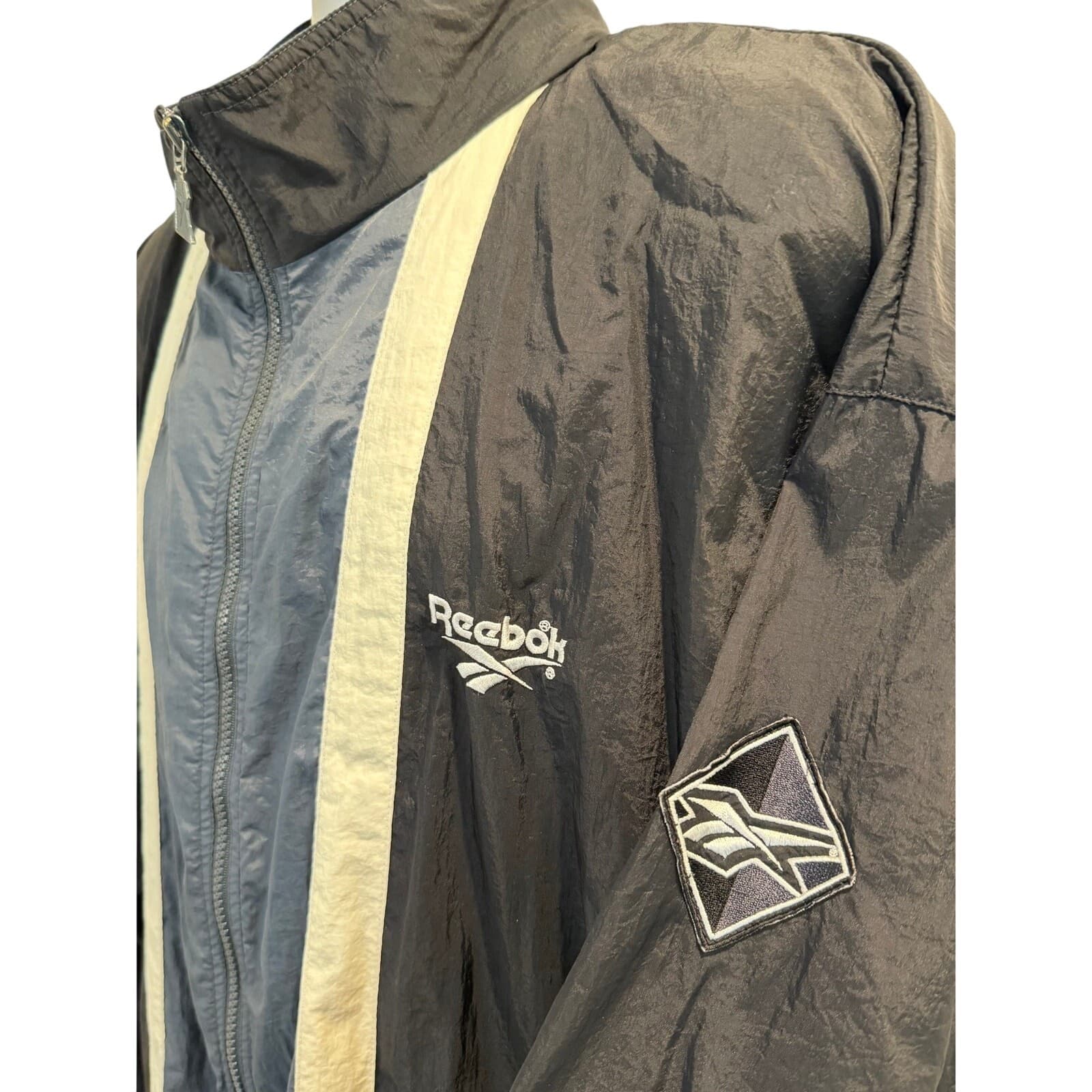 Vintage Reebok Classic Logo Colorblock Windbreaker Jacket Large - Thumbnail 2