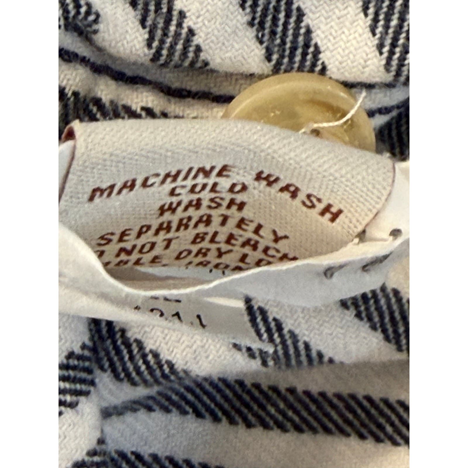Madda Fella Men's XL Black White Striped Henley Shirt 100% Cotton Long Sleeve - Thumbnail 6