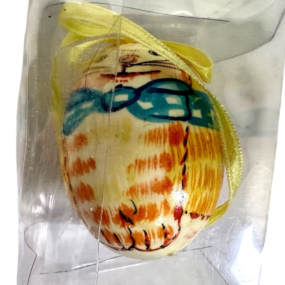 Lot of 5 Painted Animal Character Vintage Easter Eggs - Thumbnail 4