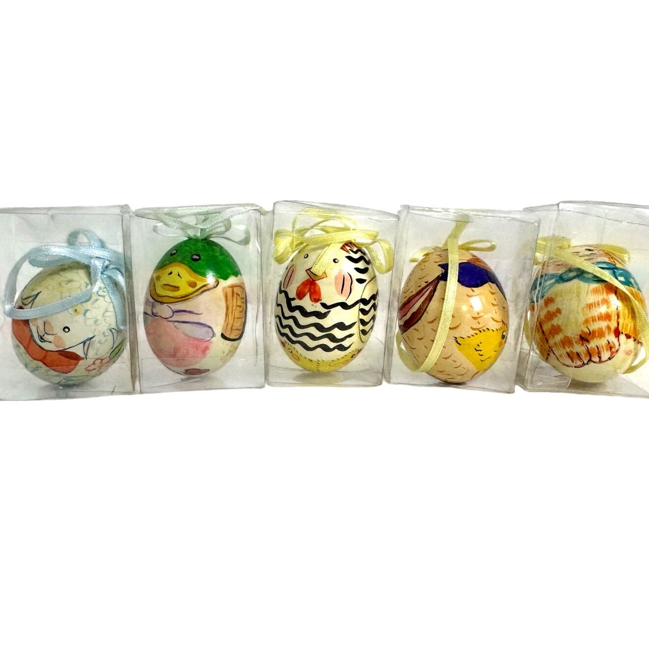 Lot of 5 Painted Animal Character Vintage Easter Eggs - Thumbnail 5