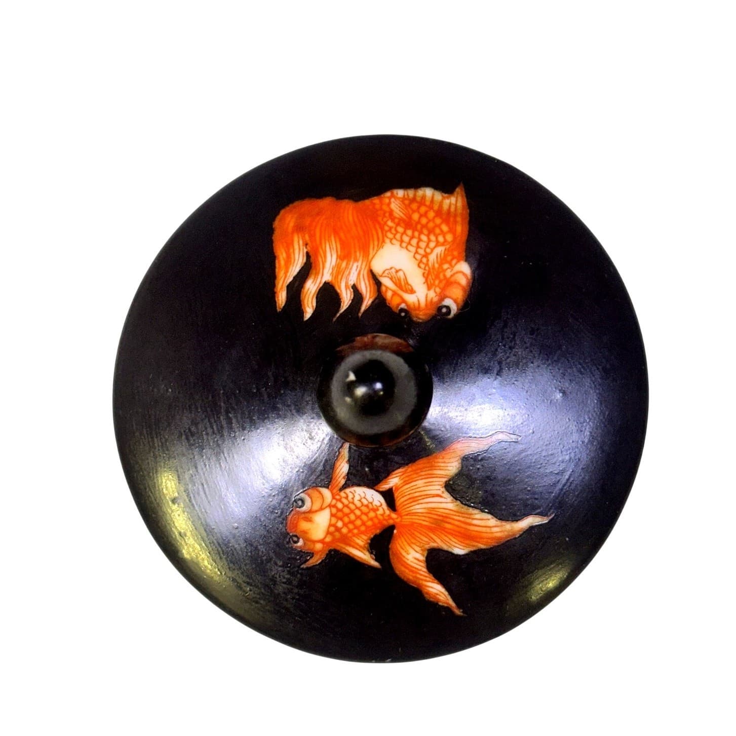 Black Noire Painted Porcelain Ginger Jar Goldfish Style of the Jiaqing Period - Thumbnail 2