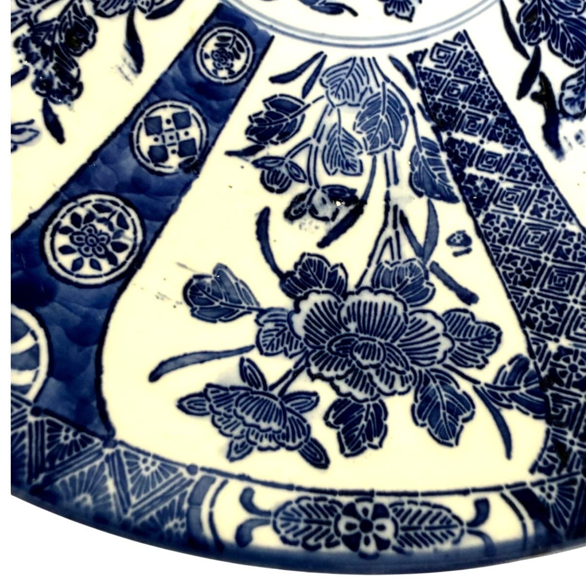 Antique Cauldon England Blue White Transferware Japonisme Floral Cabinet Plate - Thumbnail 8