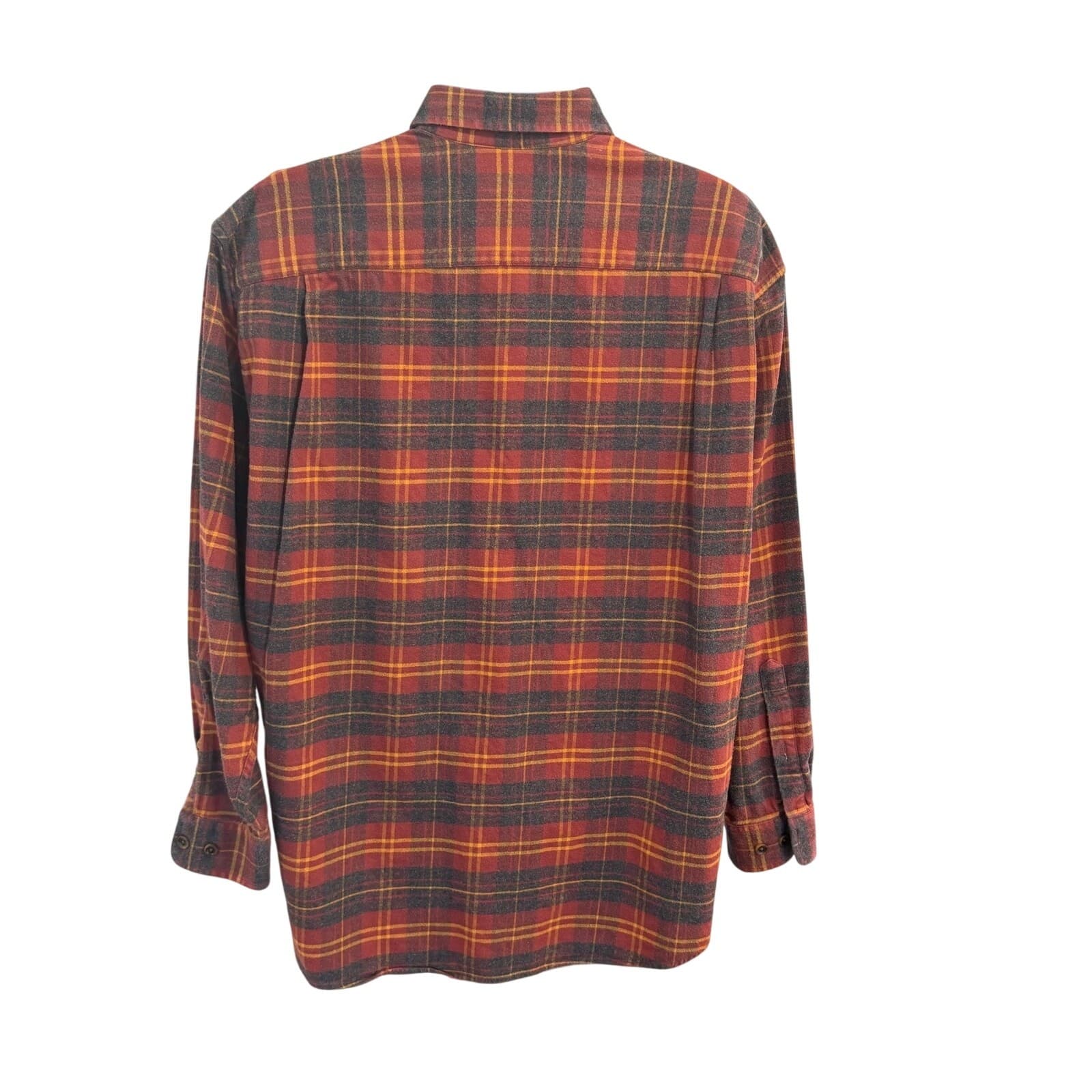 Orvis Luxury Flannel Shirt Mens XL Red Plaid Button Down 100% Cotton - Thumbnail 3