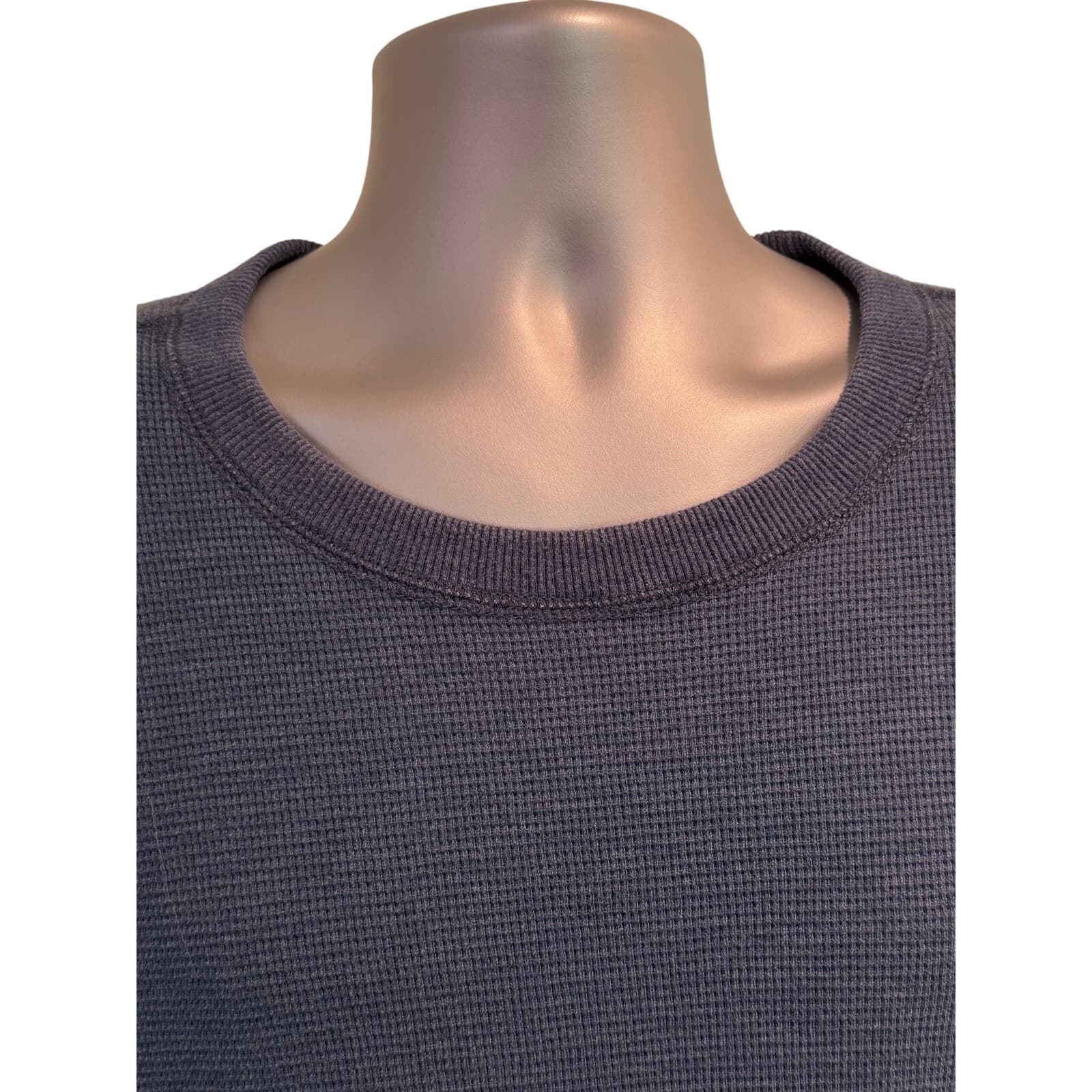 Eddie Bauer Men's Blue Waffle Knit Thermal Crewneck Pullover Shirt XL - Thumbnail 2