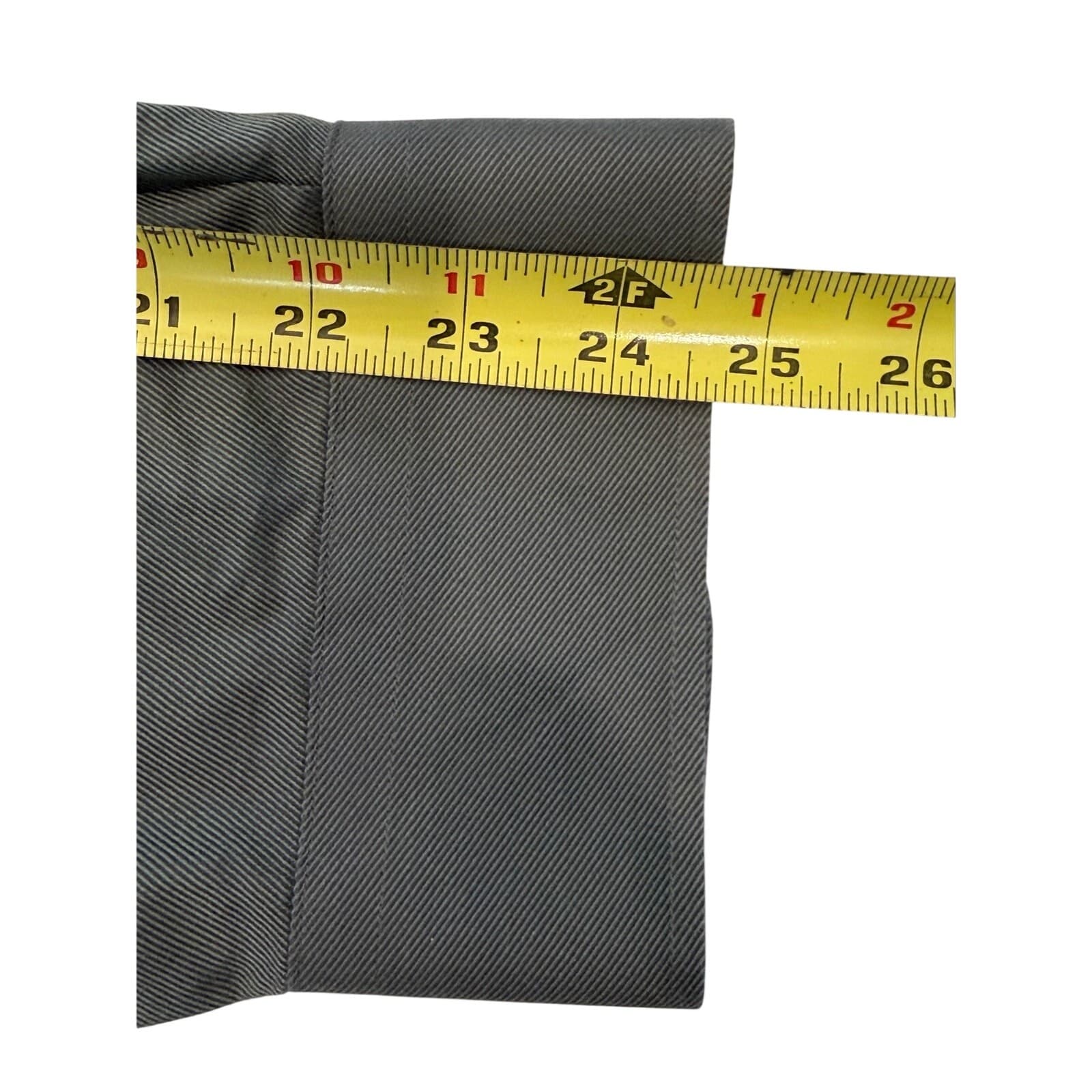 Turnbury XL Gray Twill Button Down Shirt Men's 100% Cotton Long Sleeve Pocket - Thumbnail 8