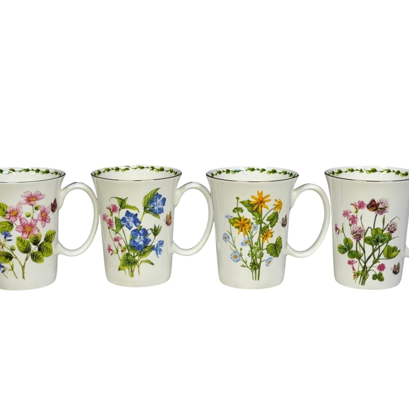 Gracie China Botanic Wildflowers Bone China 12 Oz Coffee/Tea Mugs-Set of 4 - Thumbnail 2