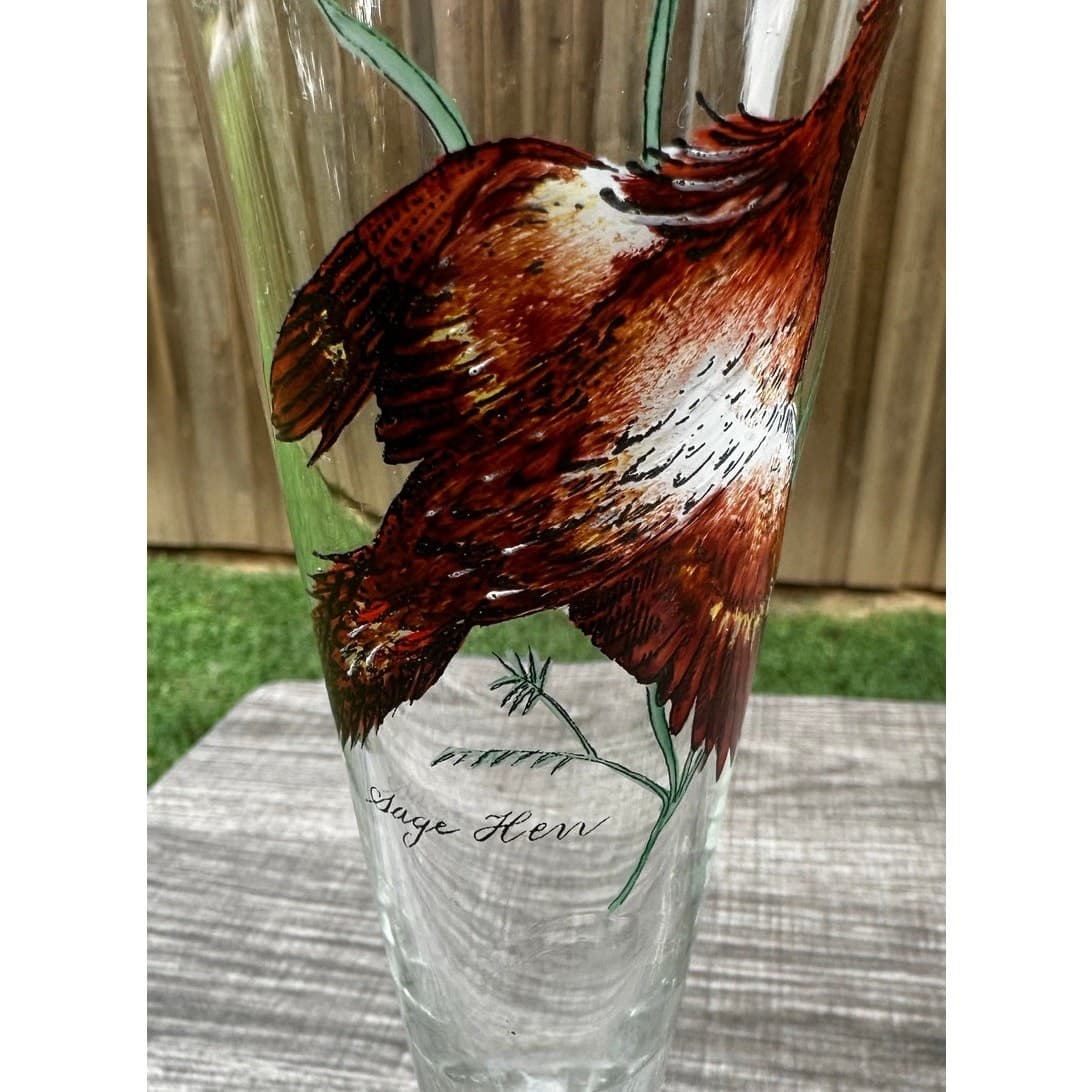 Ned Smith 8.25" Pilsner Beer Glasses-Pitcher-Waterfowl-Painted Ducks- Set of 7 - Thumbnail 13