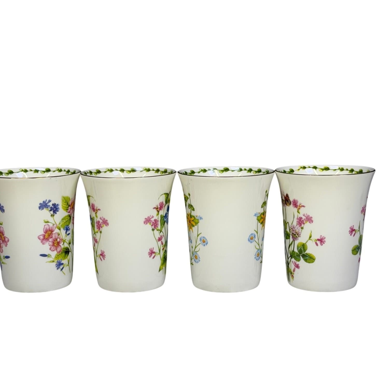 Gracie China Botanic Wildflowers Bone China 12 Oz Coffee/Tea Mugs-Set of 4 - Thumbnail 4