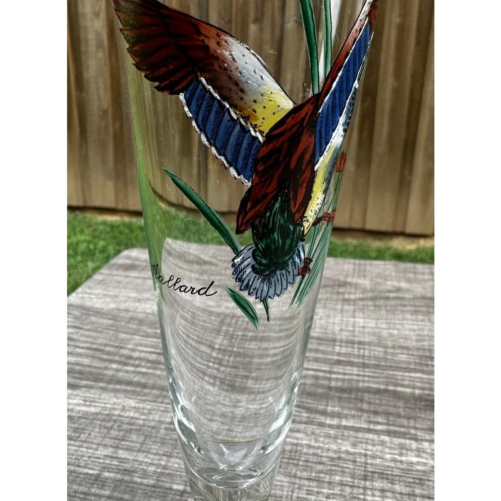 Ned Smith 8.25" Pilsner Beer Glasses-Pitcher-Waterfowl-Painted Ducks- Set of 7 - Thumbnail 10