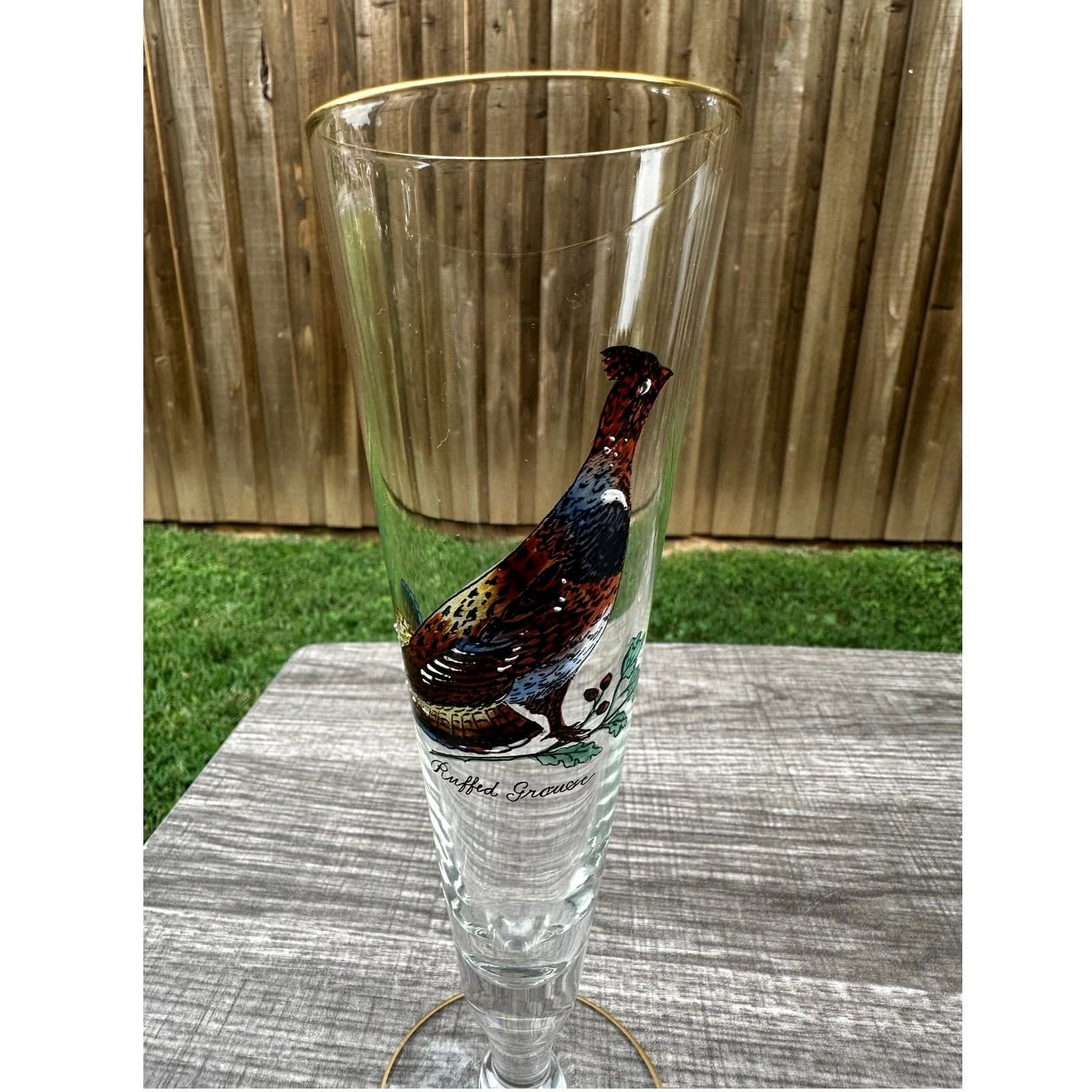 Ned Smith 8.25" Pilsner Beer Glasses-Pitcher-Waterfowl-Painted Ducks- Set of 7 - Thumbnail 2