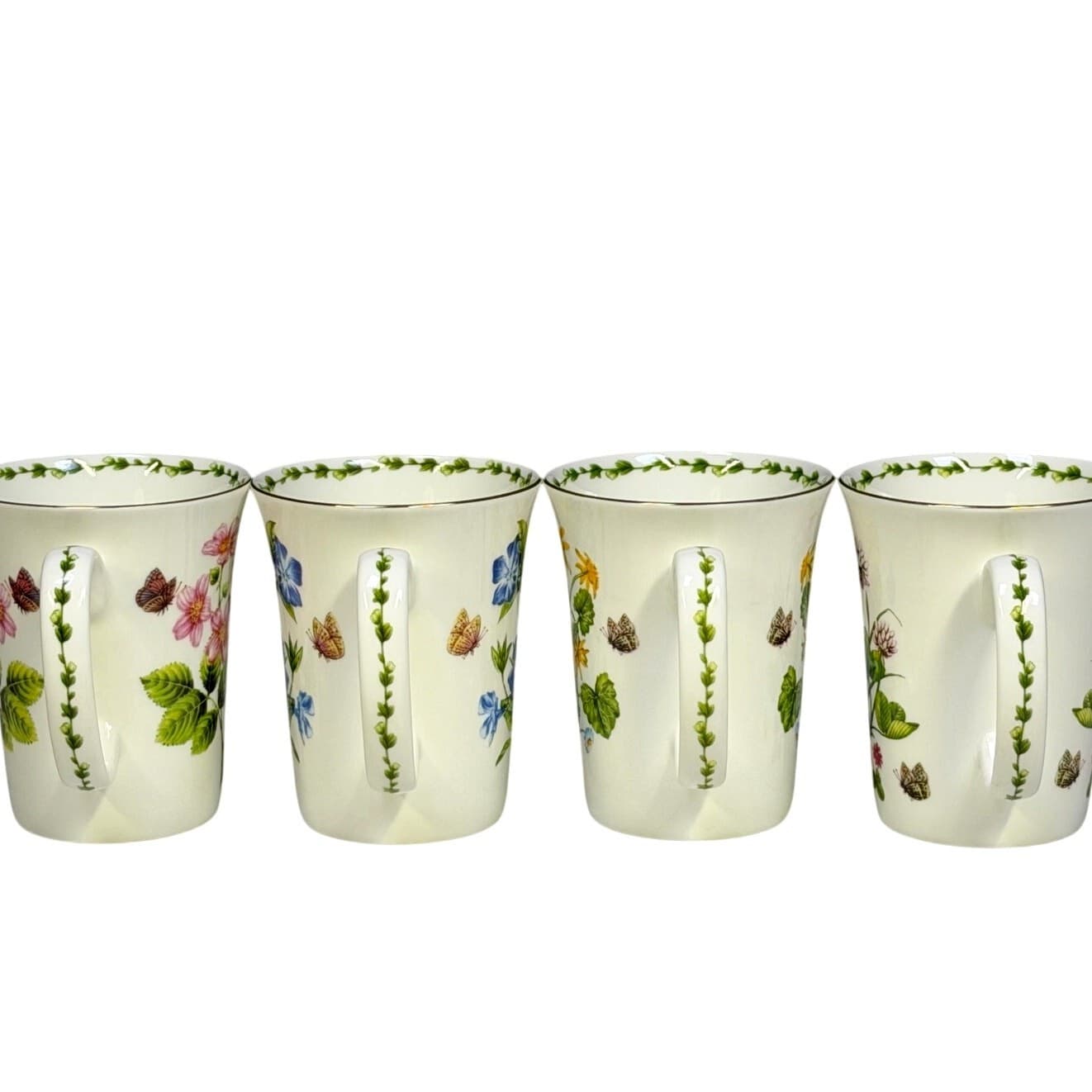 Gracie China Botanic Wildflowers Bone China 12 Oz Coffee/Tea Mugs-Set of 4