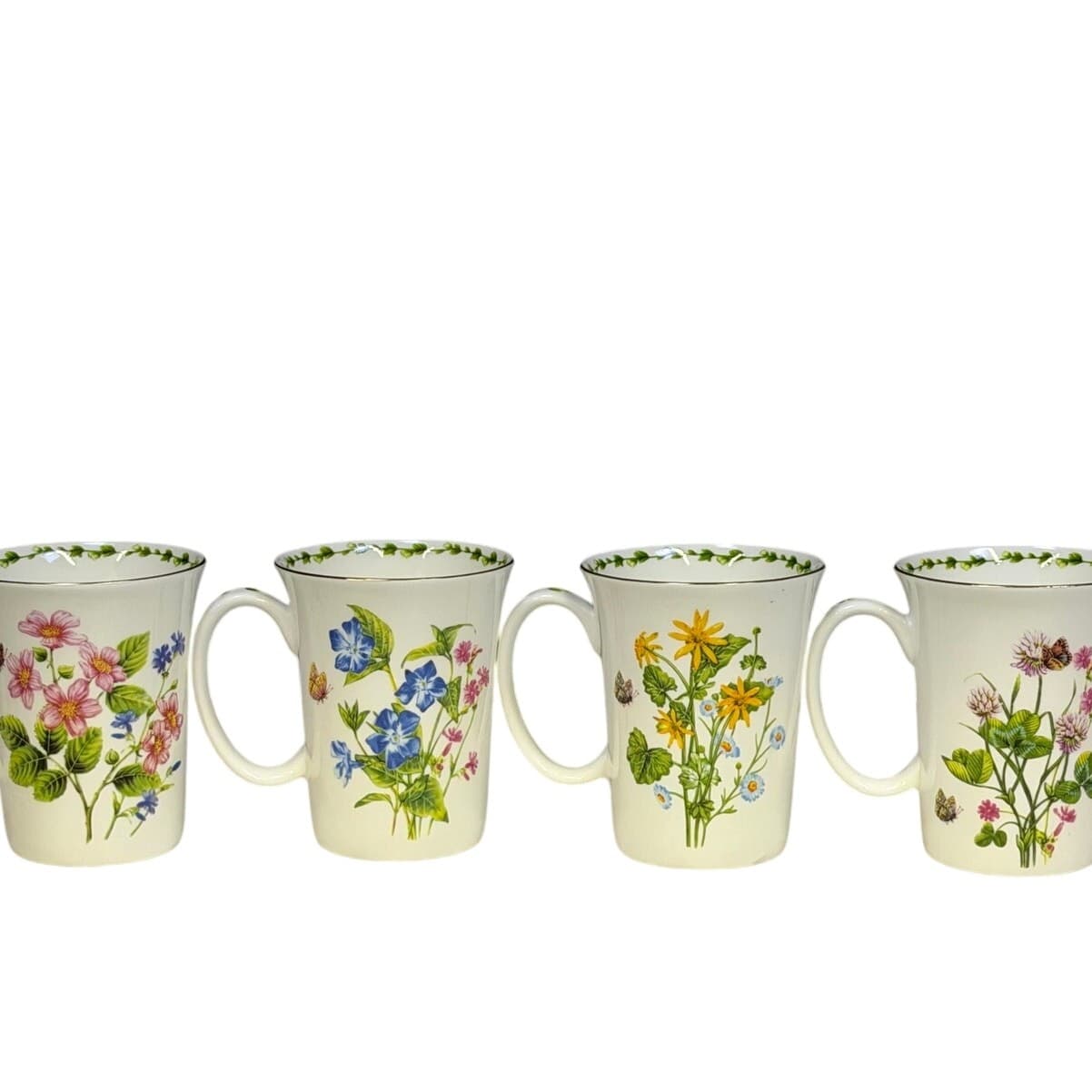 Gracie China Botanic Wildflowers Bone China 12 Oz Coffee/Tea Mugs-Set of 4 - Thumbnail 3
