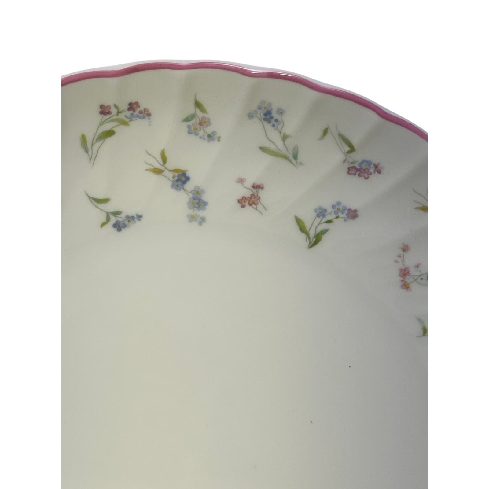 Royal Worcester England Retired 'Forget Me Not' 12" Handled Cake Plate - Thumbnail 3