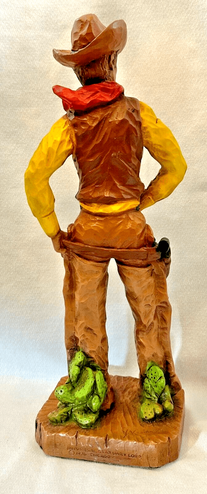 Universal Statuary Company Chicago 1976 Cowboy Figure signed Y. Kendrick 16.5" - Thumbnail 6