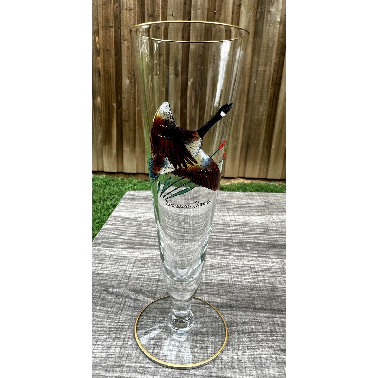 Ned Smith 8.25" Pilsner Beer Glasses-Pitcher-Waterfowl-Painted Ducks- Set of 7 - Thumbnail 4