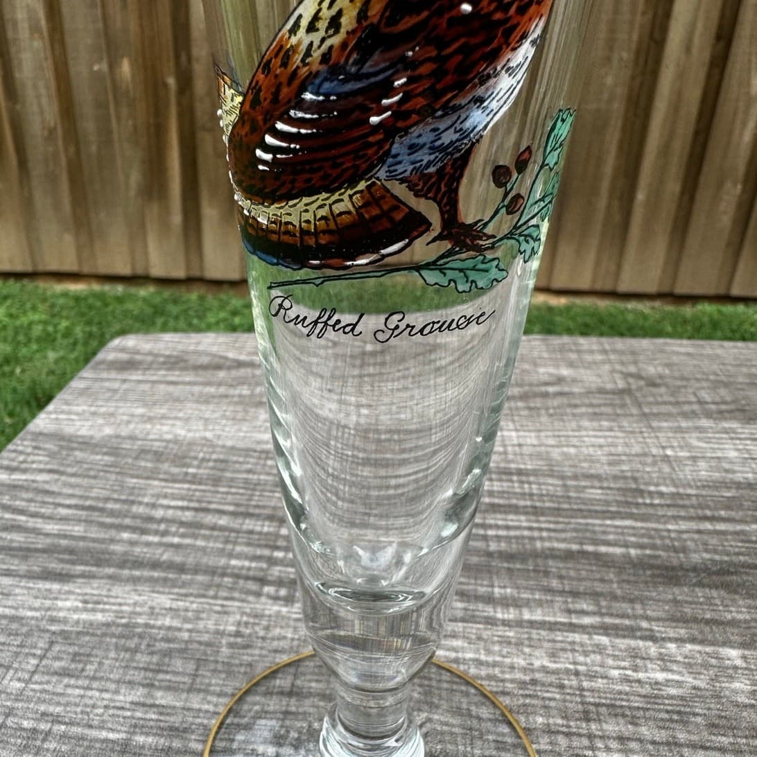 Ned Smith 8.25" Pilsner Beer Glasses-Pitcher-Waterfowl-Painted Ducks- Set of 7 - Thumbnail 3