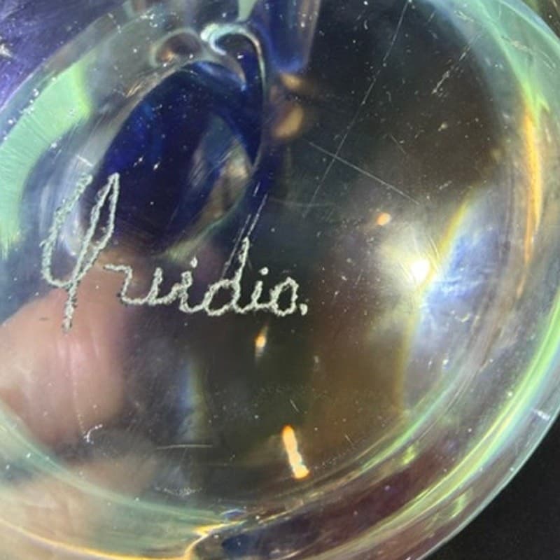 Signed Quidio Hand Blown Art Glass Sailfish Marlin Sculpture Cobalt Blue 13.5" - Thumbnail 14