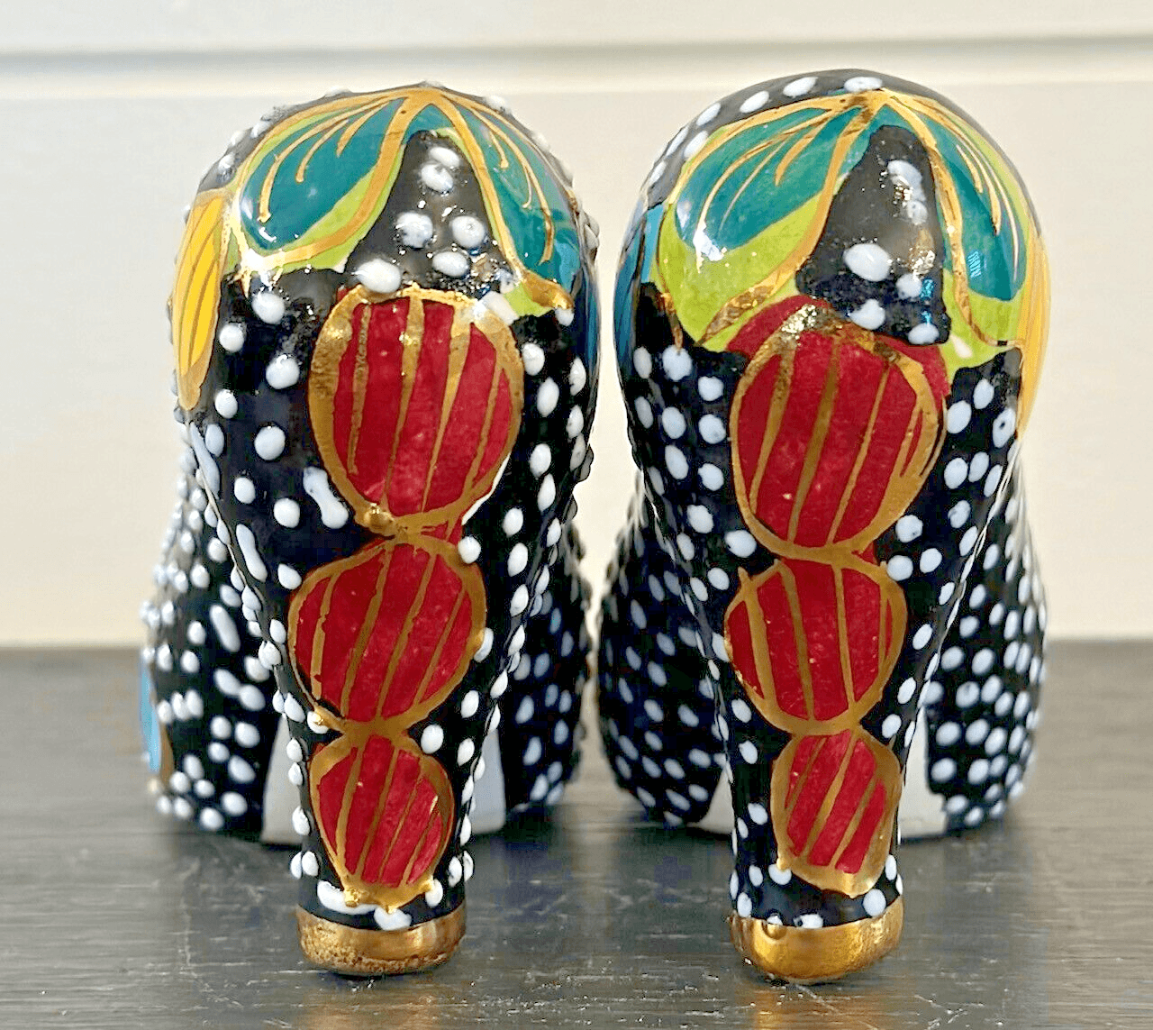 Pair of Mid-Century Italian Fima Deruta Assisi Souvenir High Heel Shoes - Thumbnail 4