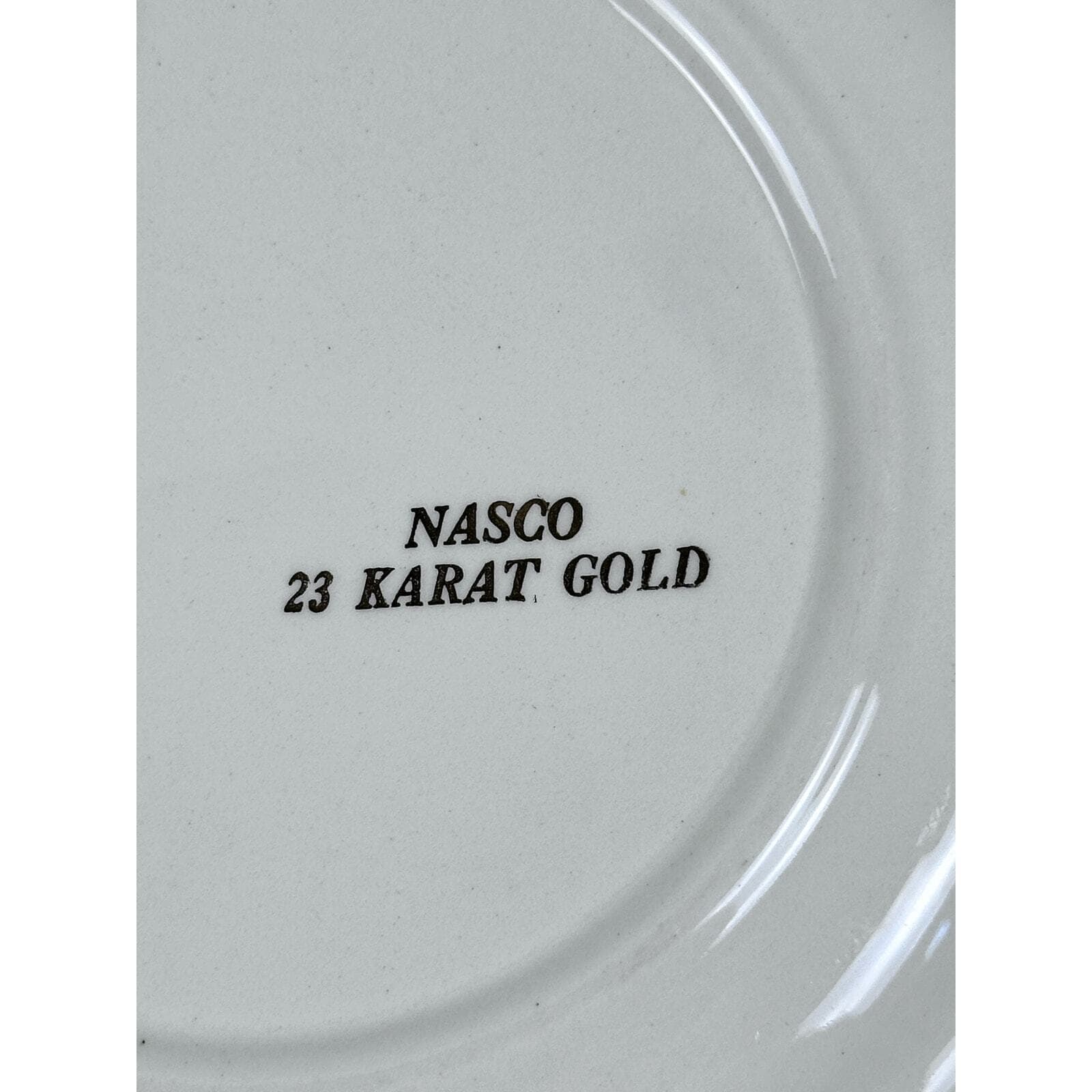 NASCO 23 Karat Gold & Navy Blue Victorian Scene Accent Plate Japan 1950s ￼ - Thumbnail 8