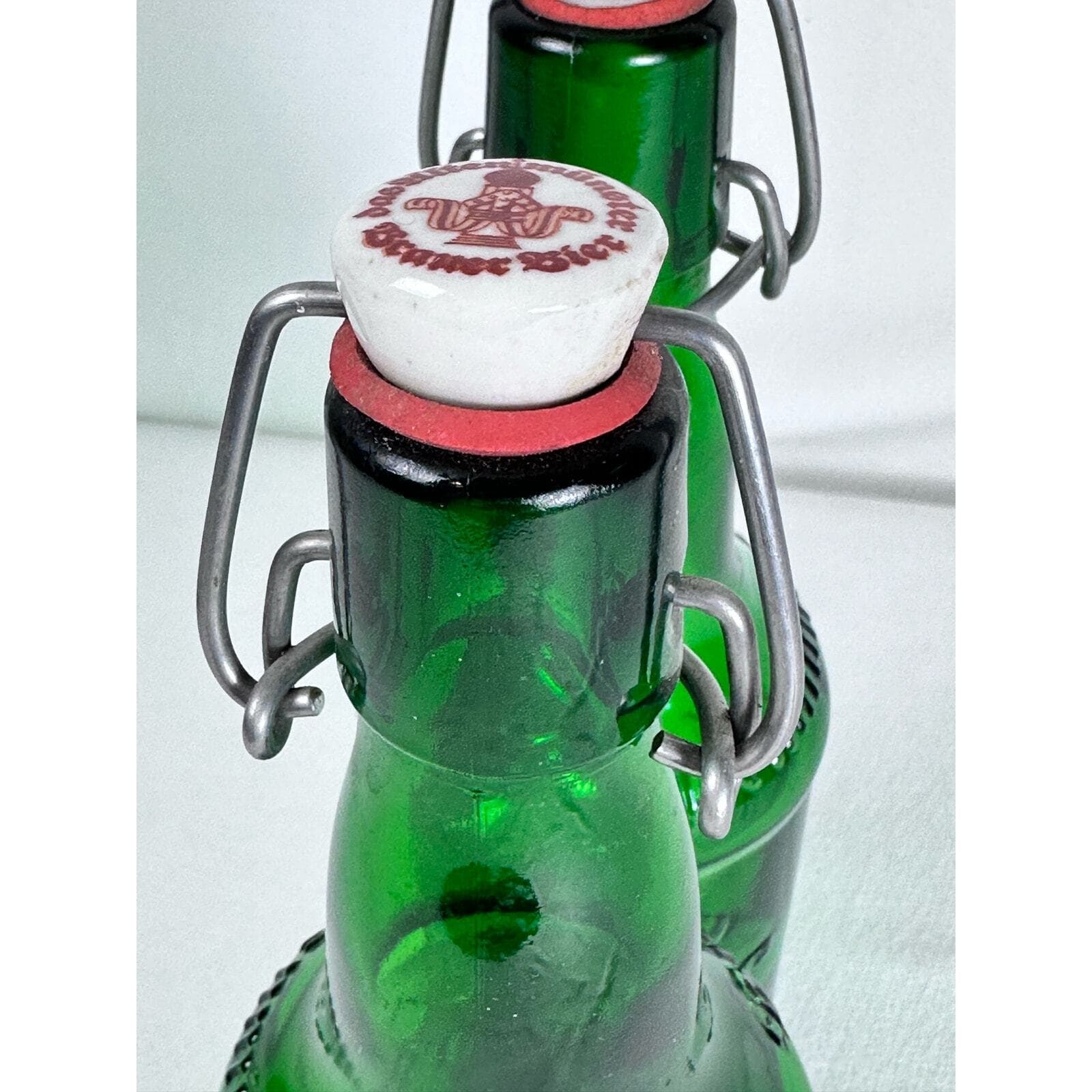 ALTENMUNSTER Pair Pint Green Ceramic Cap Beer Bottles Germany Good - Thumbnail 8