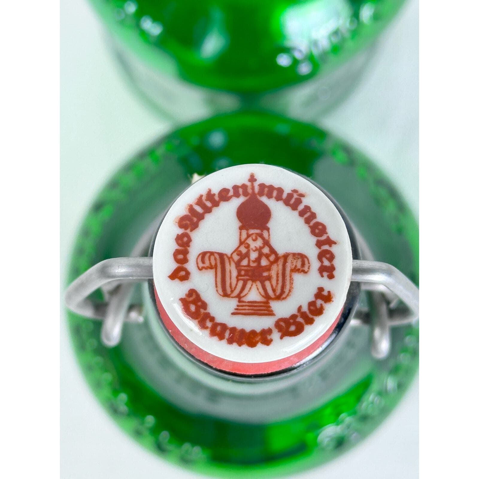 ALTENMUNSTER Pair Pint Green Ceramic Cap Beer Bottles Germany Good - Thumbnail 7