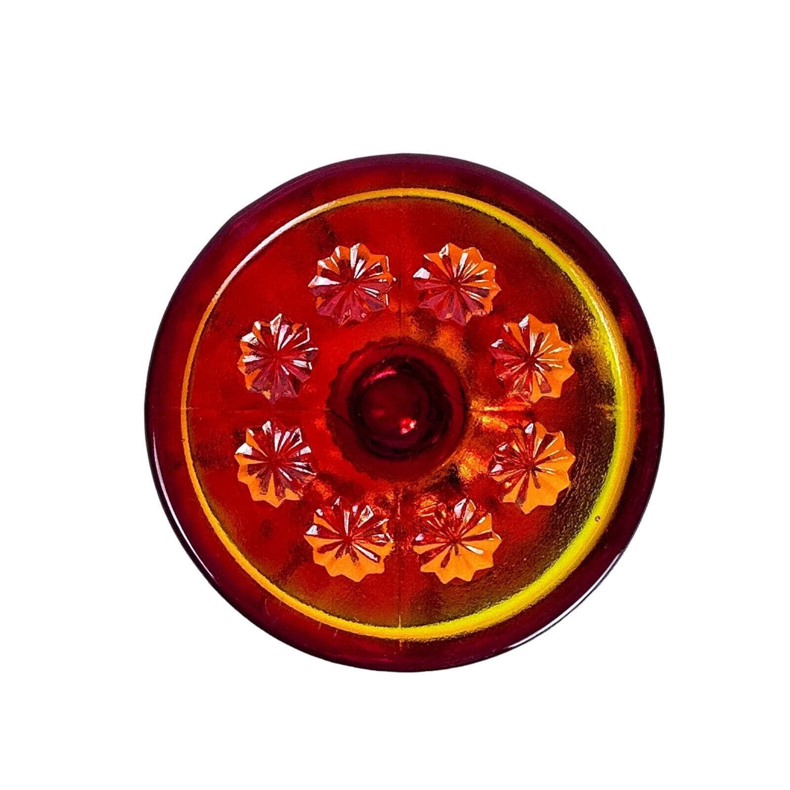 LE Smith Glass Heritage Moon & Stars Amberina Dessert Sherbert Dish VG Vintage - Thumbnail 6