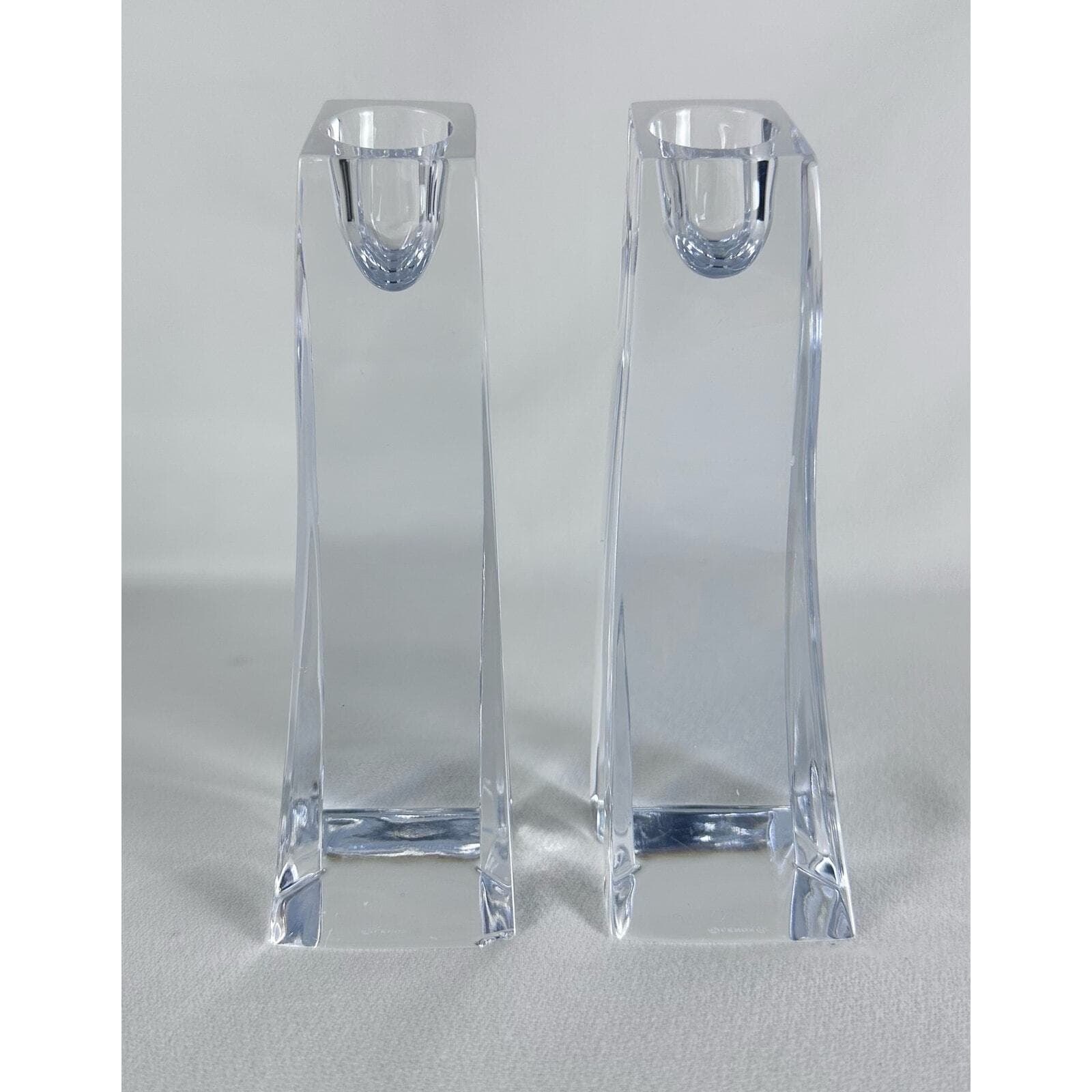 LENOX Ovations Cascade Lead Crystal Candle Holders Slovenia set/ 2 Good - Thumbnail 4