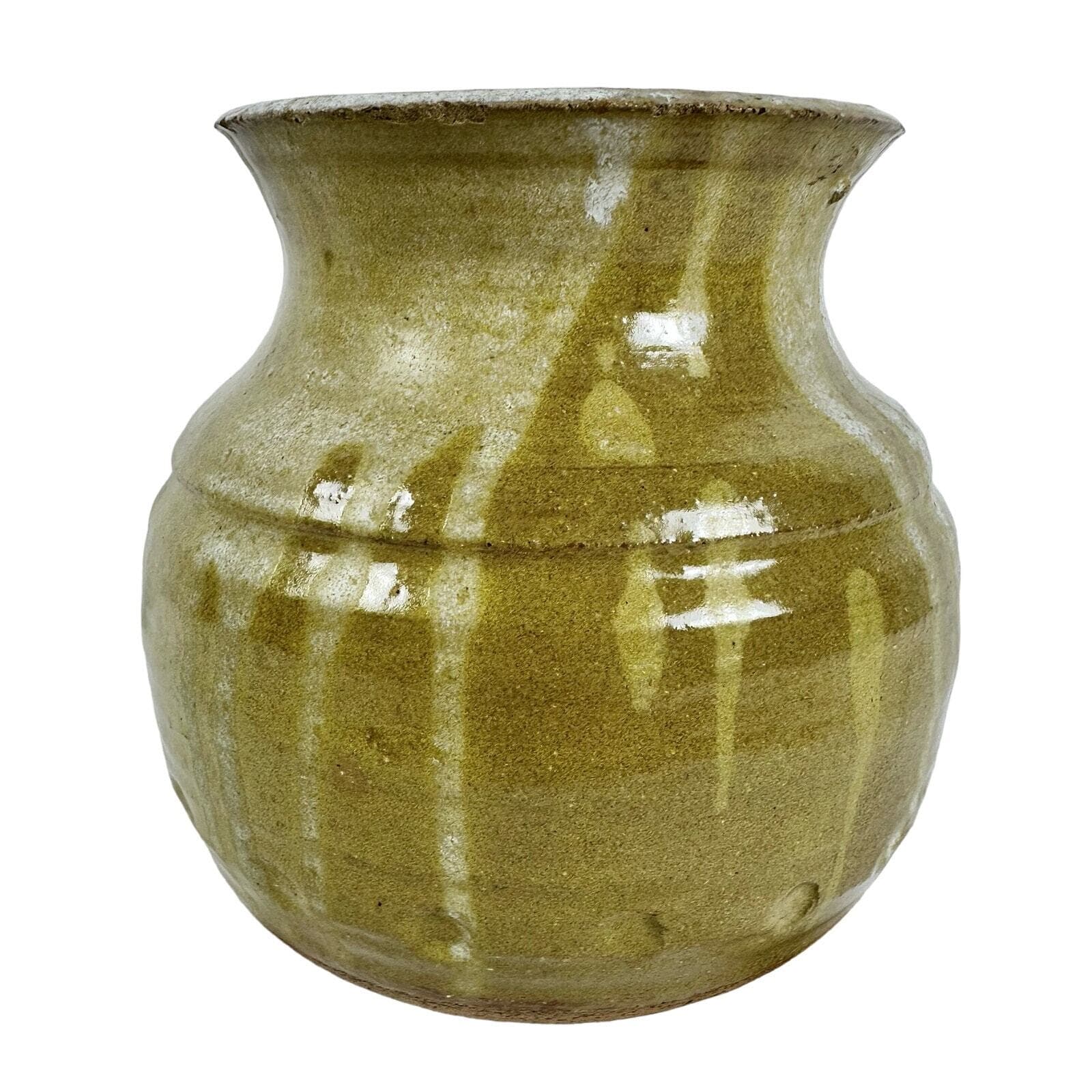 Art Pottery Honey Drip Glaze Vase Signed Bodie 7” good condition - Thumbnail 2