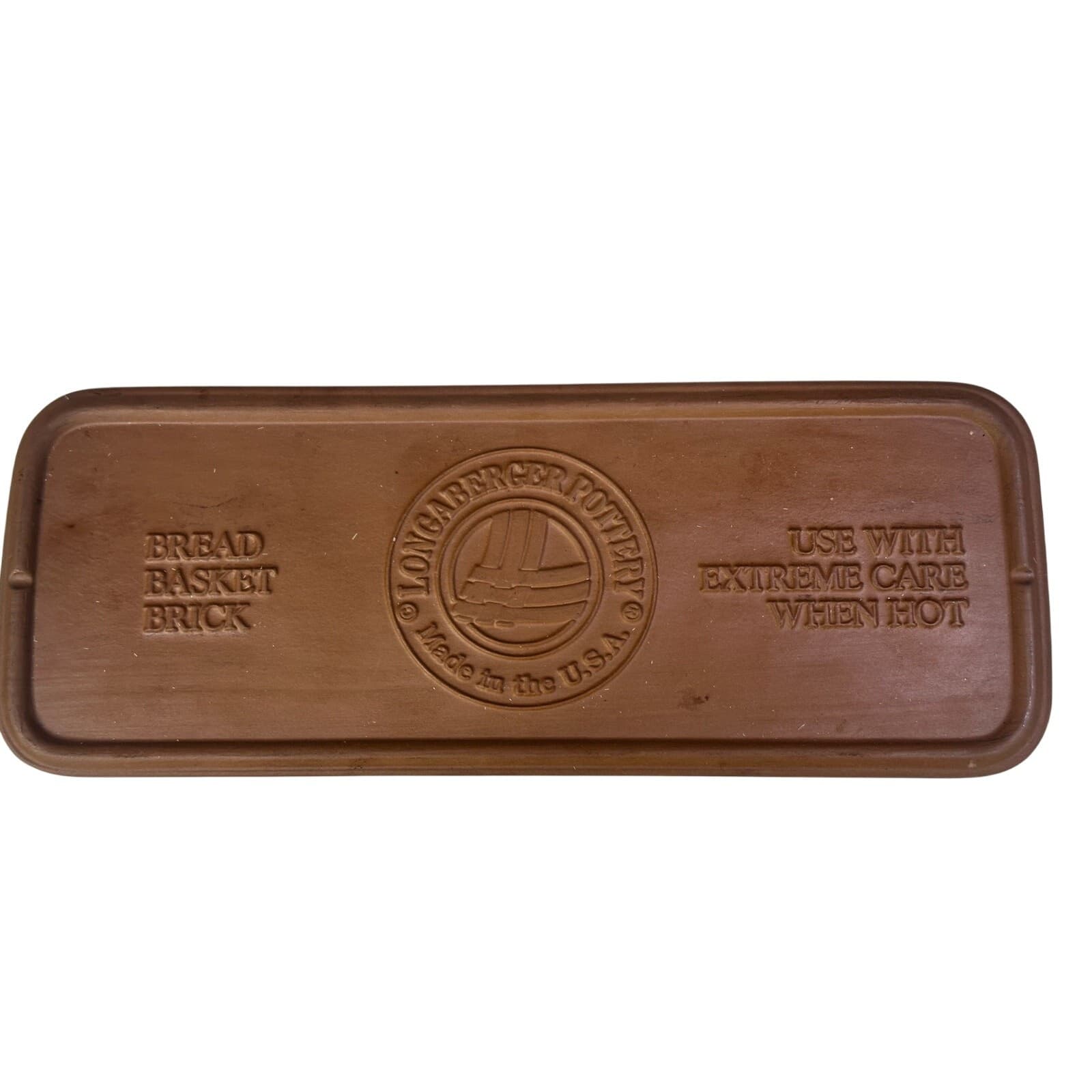 Longaberger Pottery Breadbasket Brick Warming Stone 11" x 4.25"