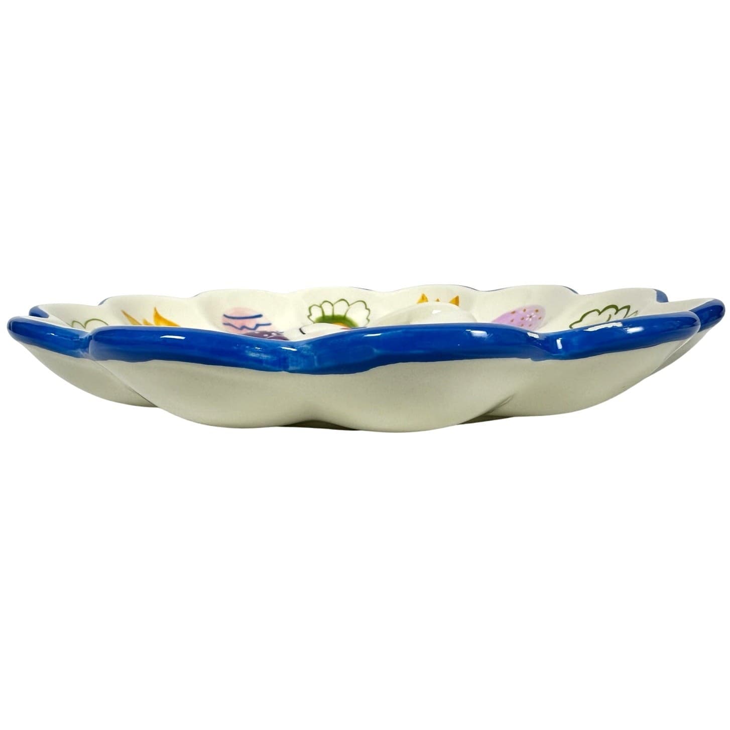 Bunny Rabbit 10" Whimsical Deviled Egg Tray Easter Eggs Carrots Tulips! - Thumbnail 8