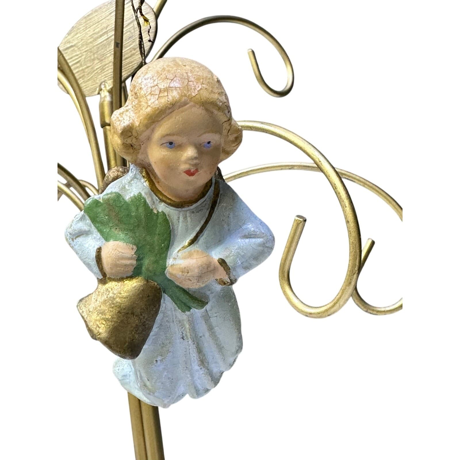 Set of 3 Vintage Hanging Angels w/ Musical Instruments Ornaments - Thumbnail 5