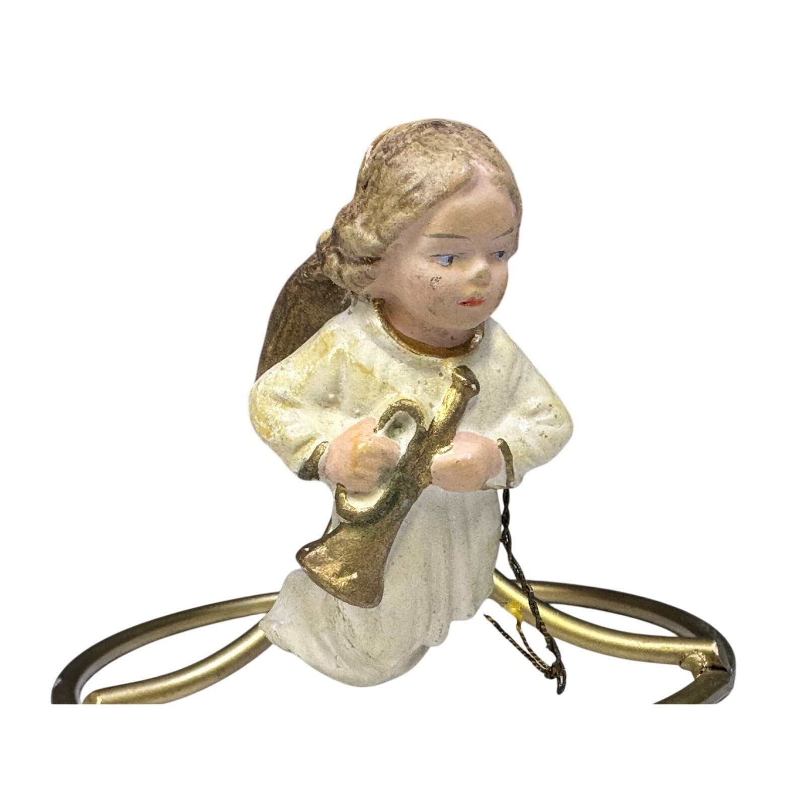 Set of 3 Vintage Hanging Angels w/ Musical Instruments Ornaments - Thumbnail 6