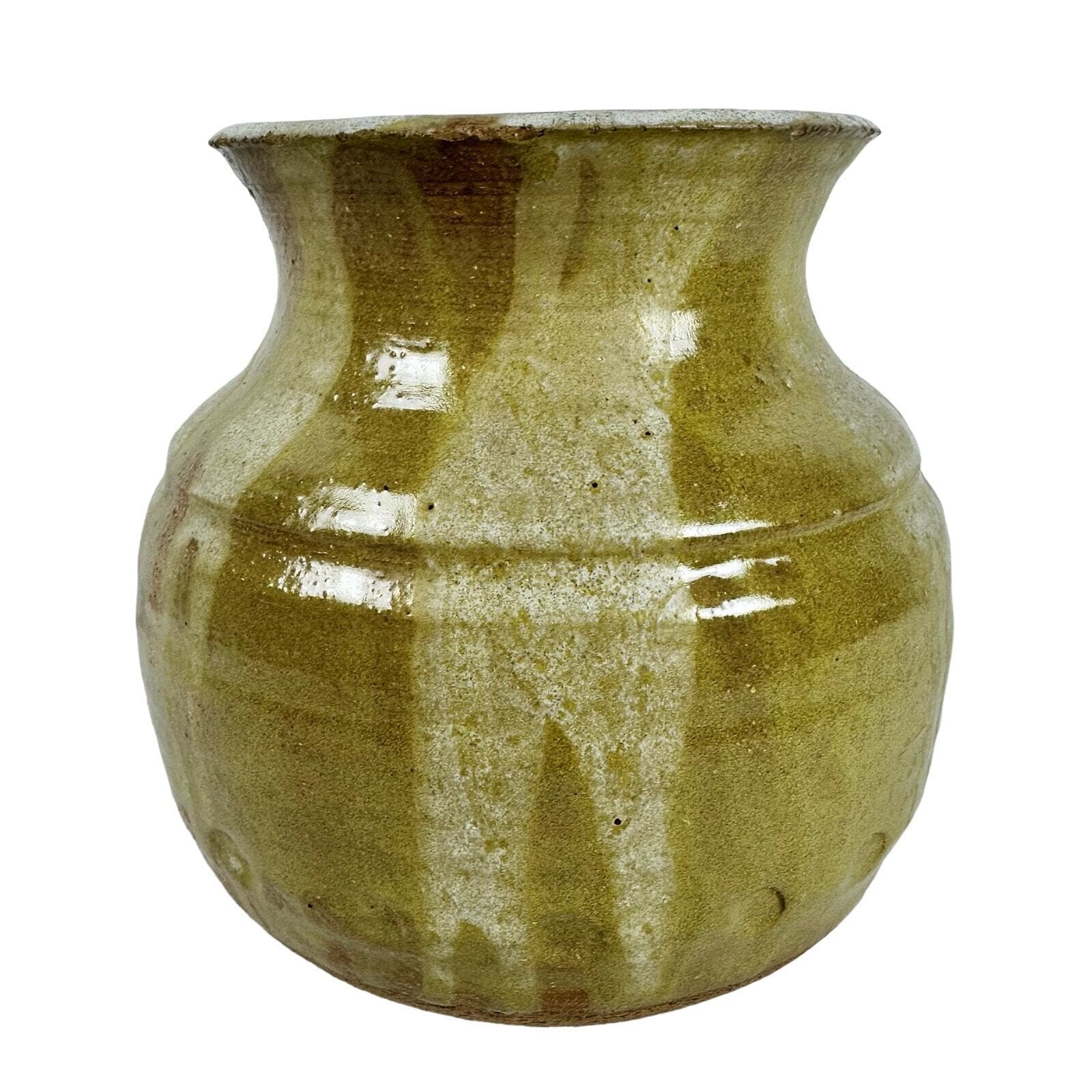 Art Pottery Honey Drip Glaze Vase Signed Bodie 7” good condition