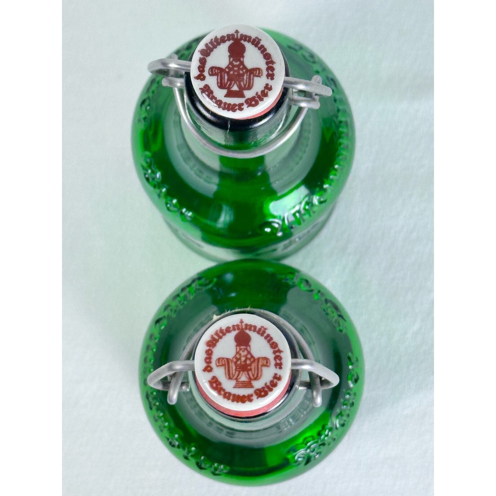 ALTENMUNSTER Pair Pint Green Ceramic Cap Beer Bottles Germany Good - Thumbnail 6