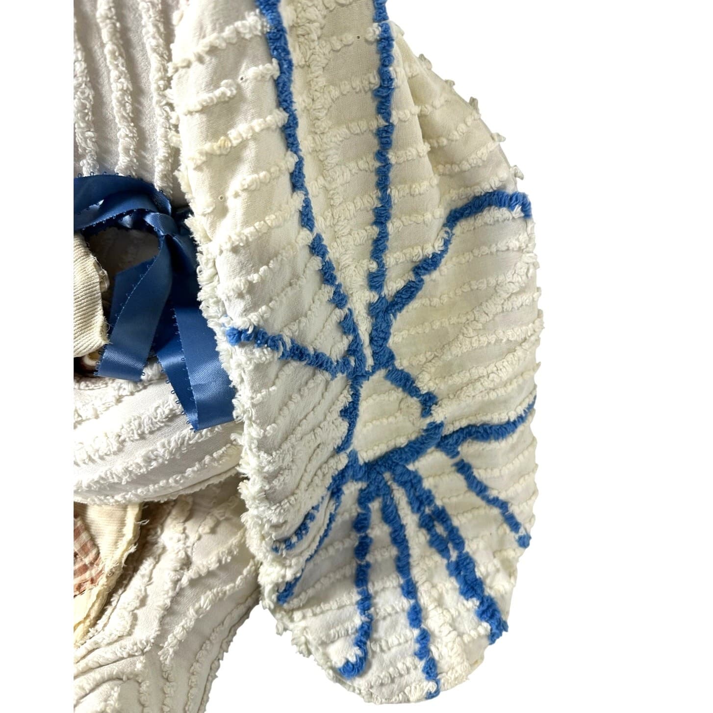 Chenille Handmade Large Eared Vintage Bunny Rabbit w/Quilted Blanket-READ - Thumbnail 5